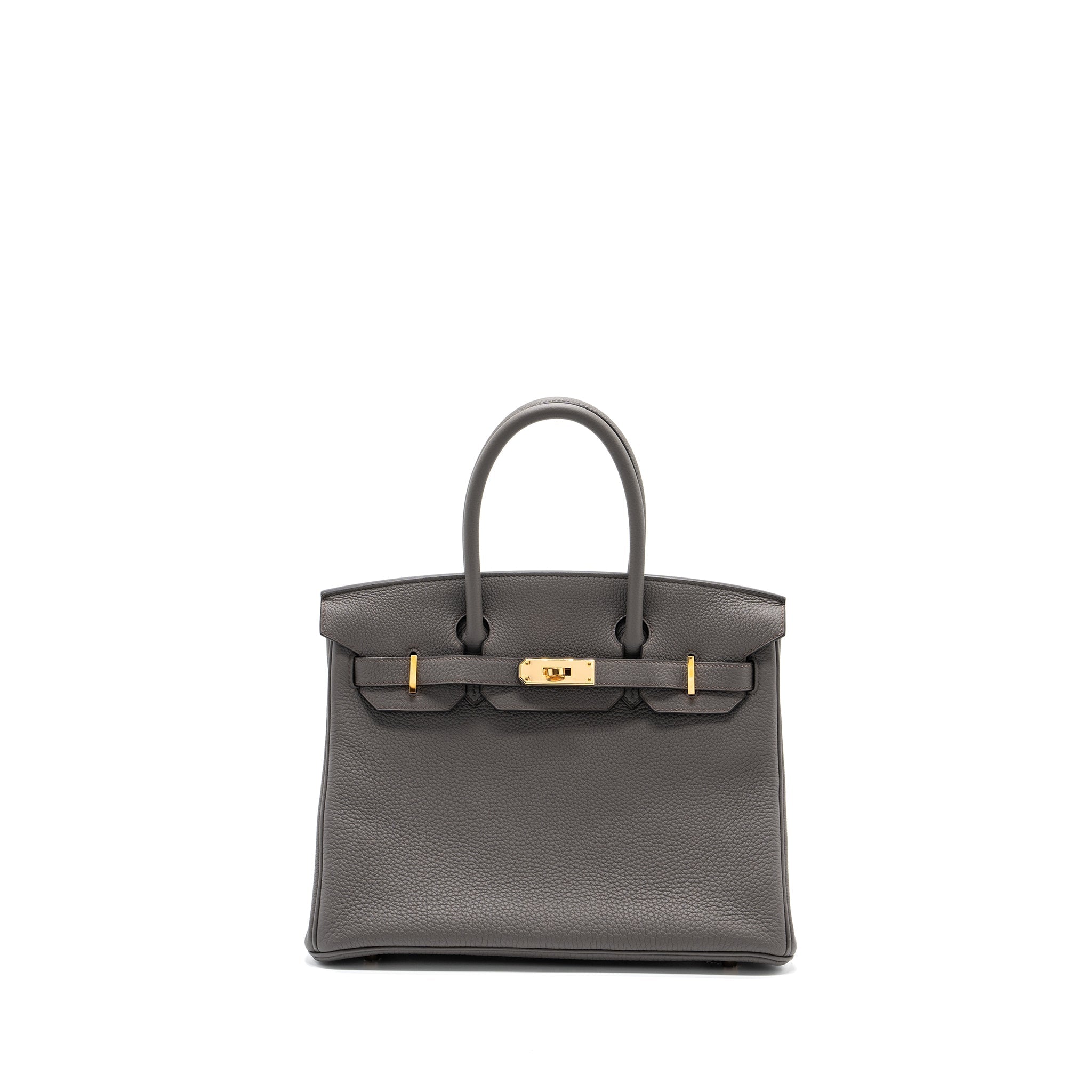 HERMES BIRKIN 30 TOGO LEATHER GRIS ETAIN RGHW