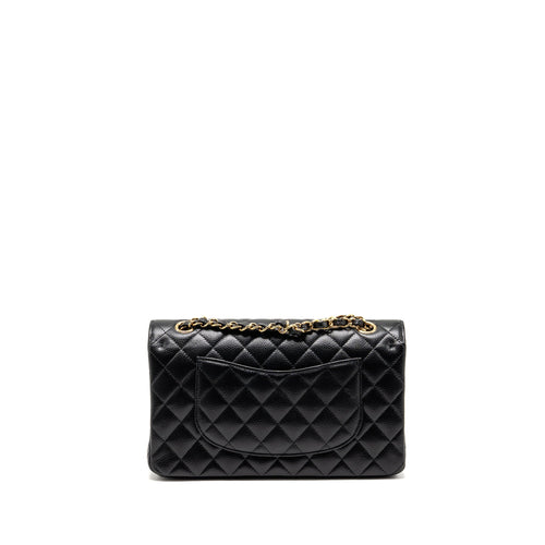 CHANEL MEDIUM CLASSIC DOUBLE FLAP BAG CAVIAR BLACK GHW (MICROCHIP)