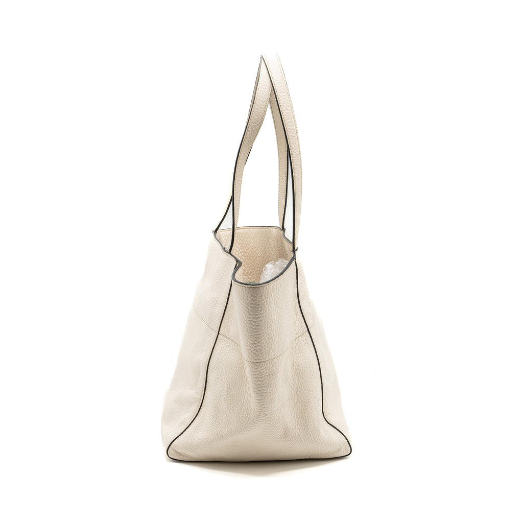 PRADA TOTE BAG CALFSKIN WHITE GHW