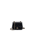 CHANEL CLASSIC MINI SQUARE FLAP BAG LAMBSKIN BLACK LGHW