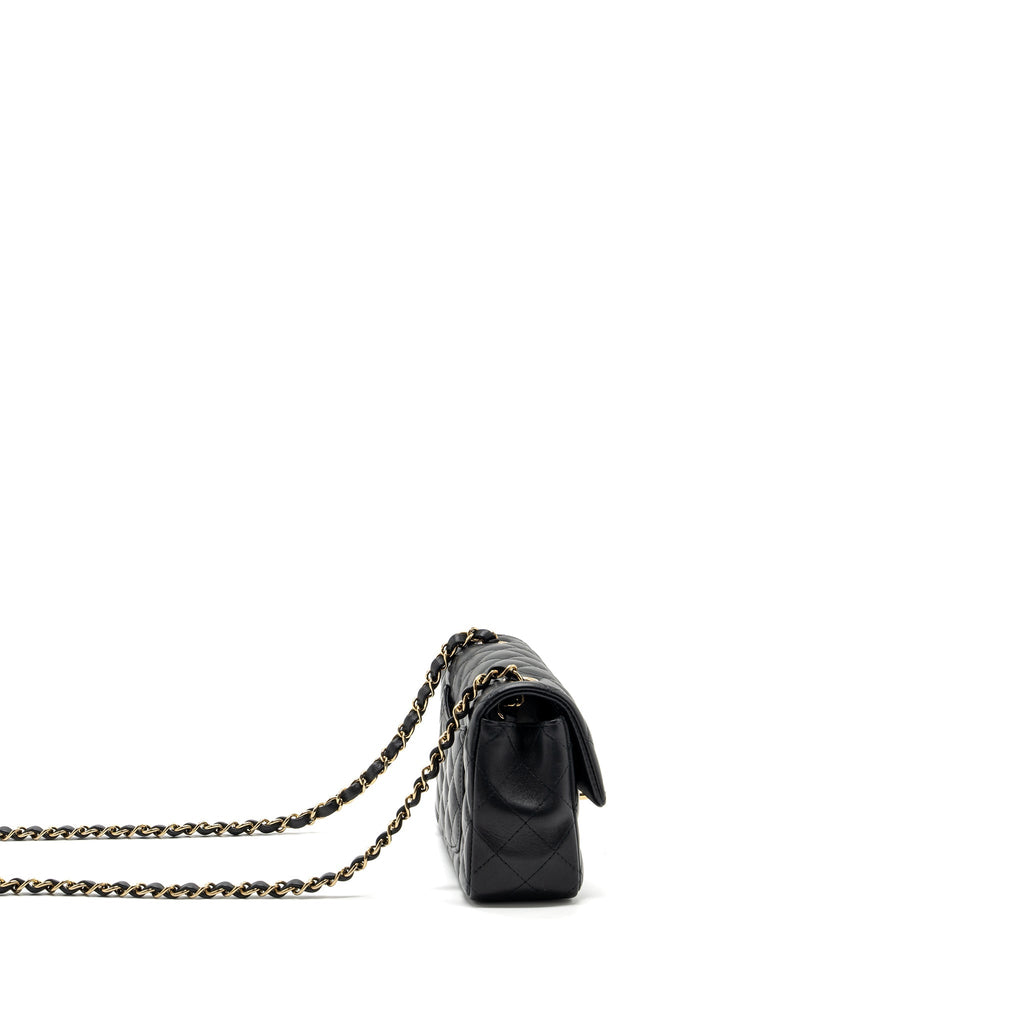 CHANEL CLASSIC MINI RECTANGULAR FLAP BAG LAMBSKIN BLACK LGHW (MICROCHIP)