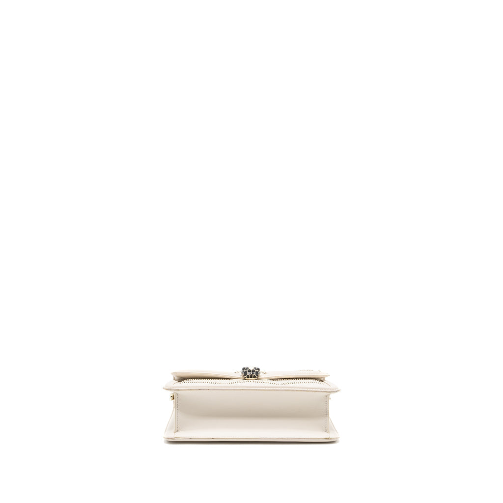 BVLGARI SERPENTI FLAP CHAIN BAG CALFSKIN LIMITED EDITION WHITE LGHW