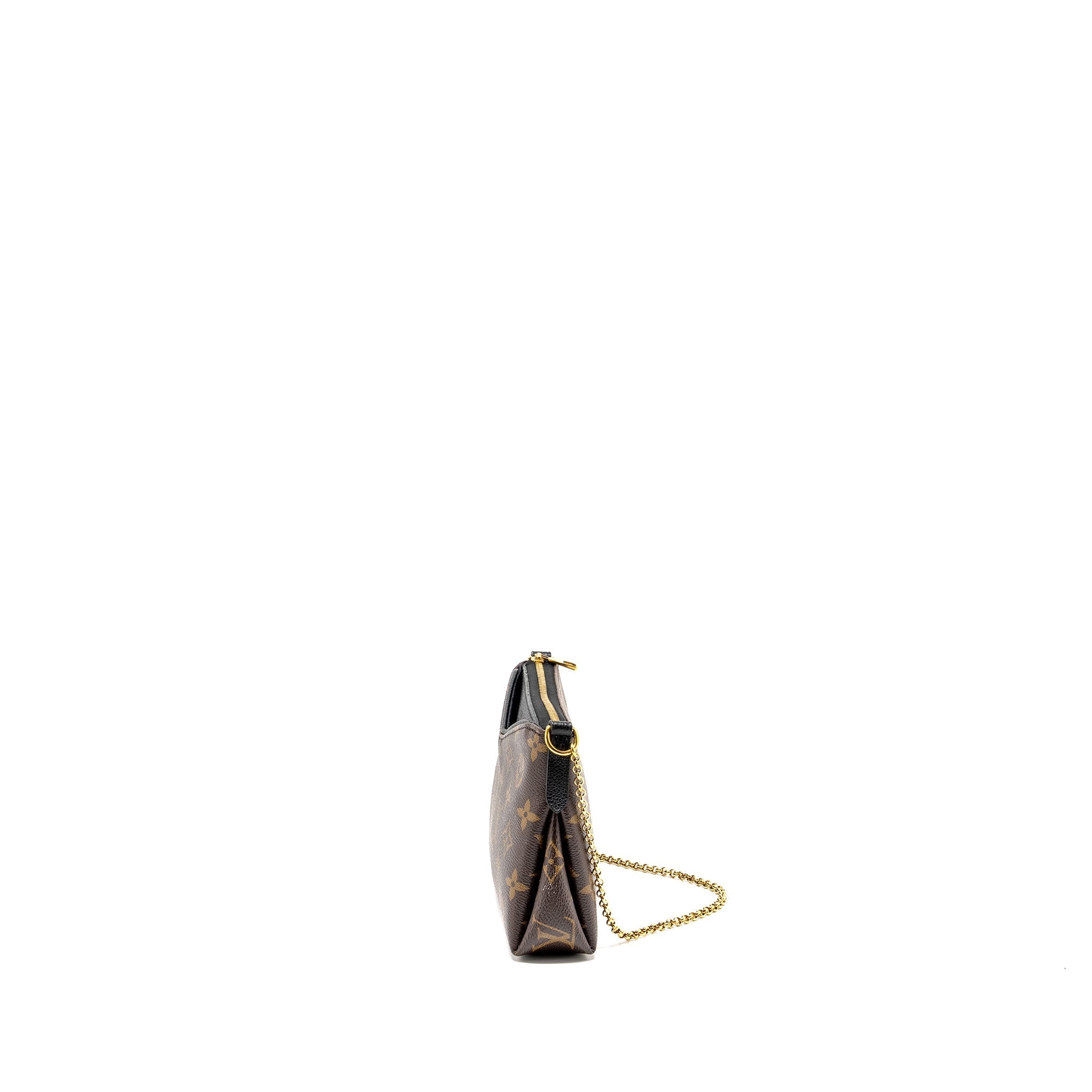 LOUIS VUITTON PALLAS CLUTCH MONOGRAM 2 WAY SHOULDER BAG MONOGRAM CANVAS/LEATHER BLACK GHW