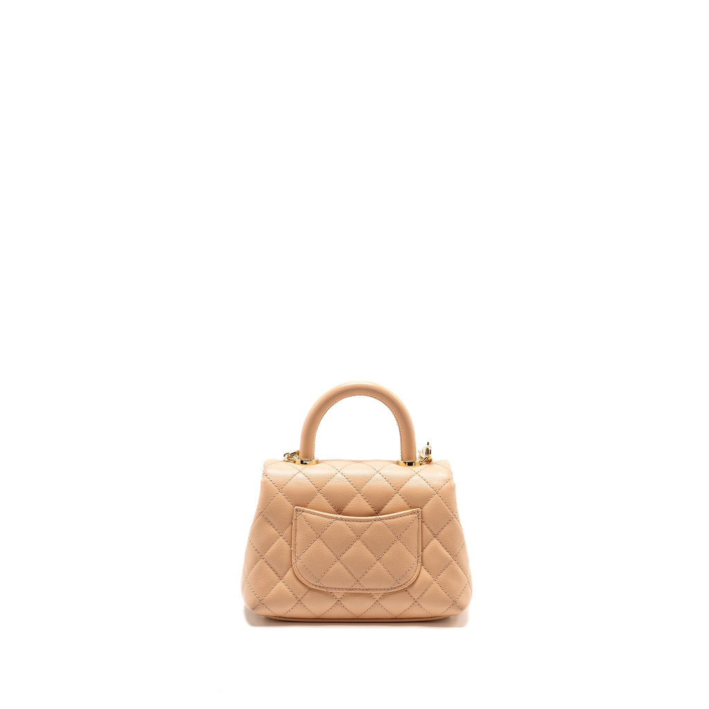 CHANEL MINI COCO HANDLE CAVIAR BEIGE LGHW