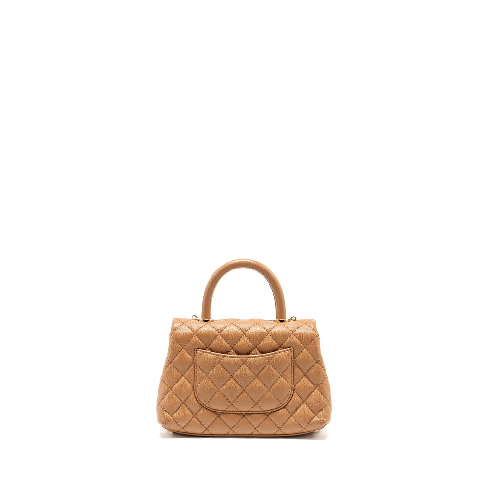CHANEL 21P SMALL COCO HANDLE CAVIAR CARAMEL LGHW