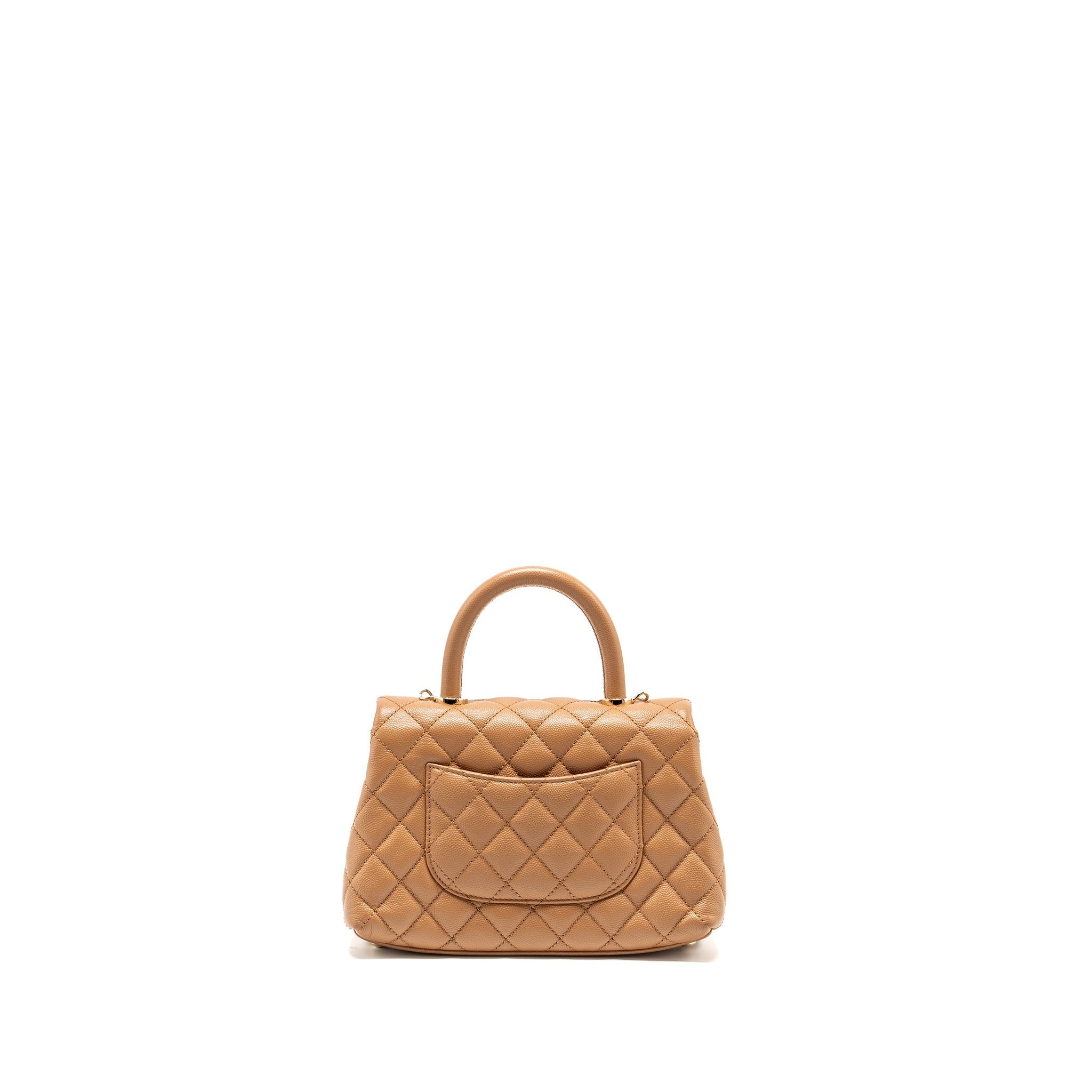 CHANEL 21P SMALL COCO HANDLE CAVIAR CARAMEL LGHW