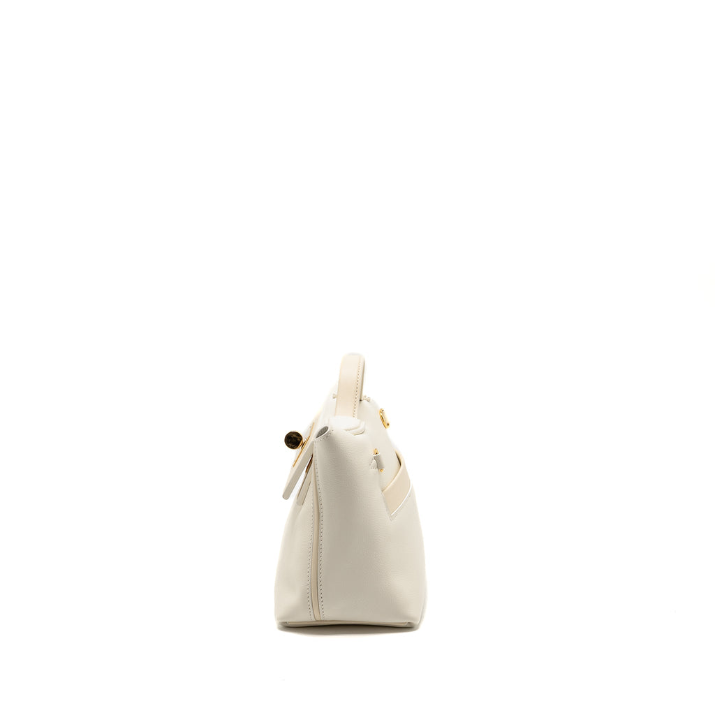 HERMES MINI 2424 24/24-21 BAG EVERCOLOR/SWIFT BLANC / NATA GHW