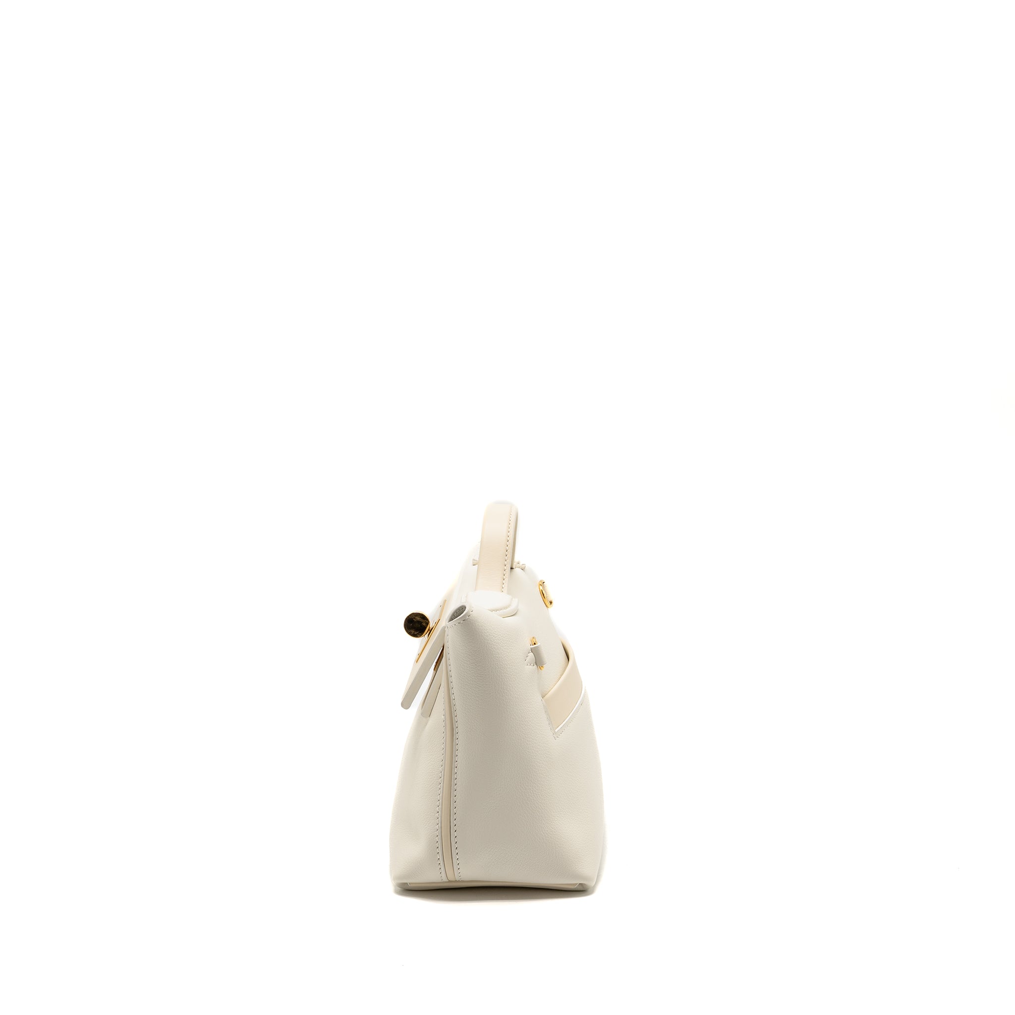 HERMES MINI 2424 24/24-21 BAG EVERCOLOR/SWIFT BLANC / NATA GHW