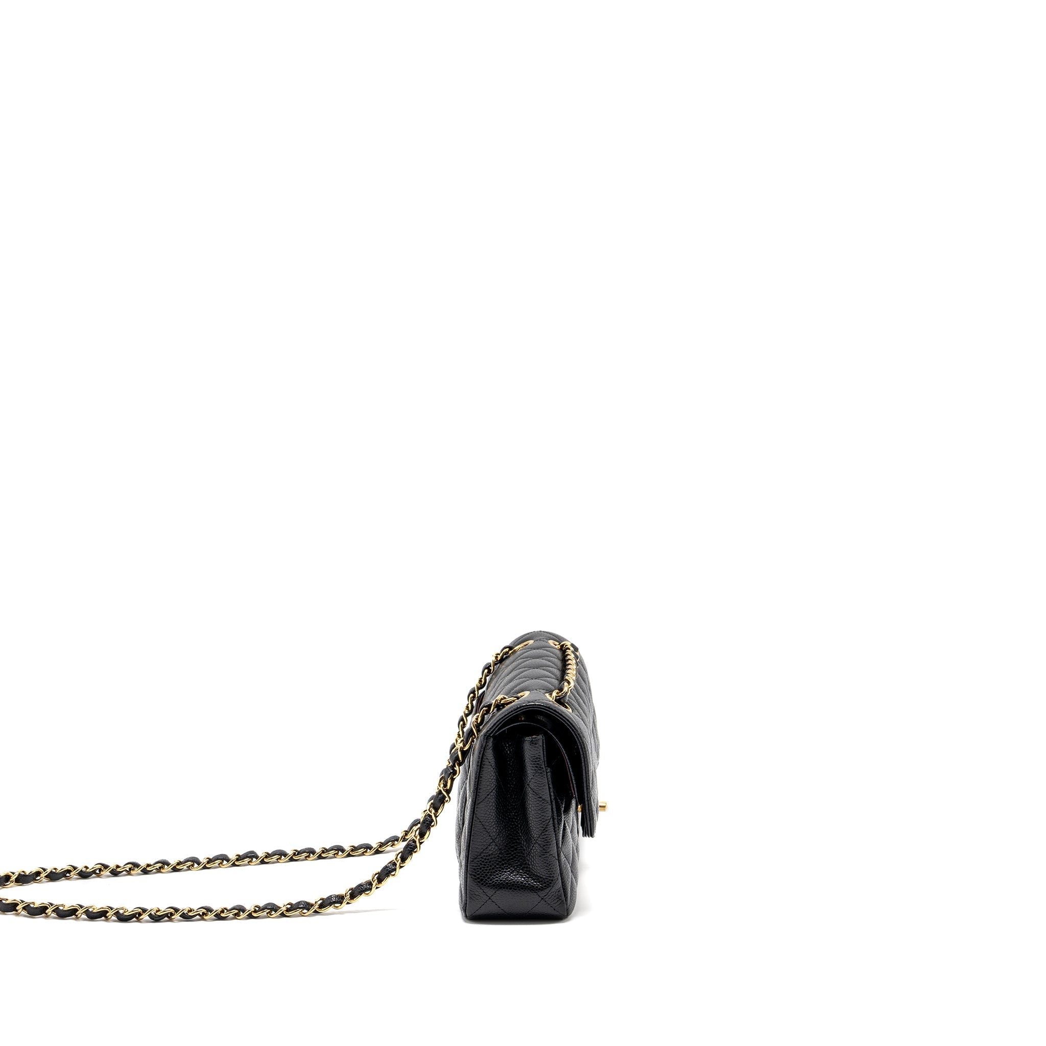 CHANEL SMALL CLASSIC DOUBLE FLAP BAG CAVIAR BLACK GHW