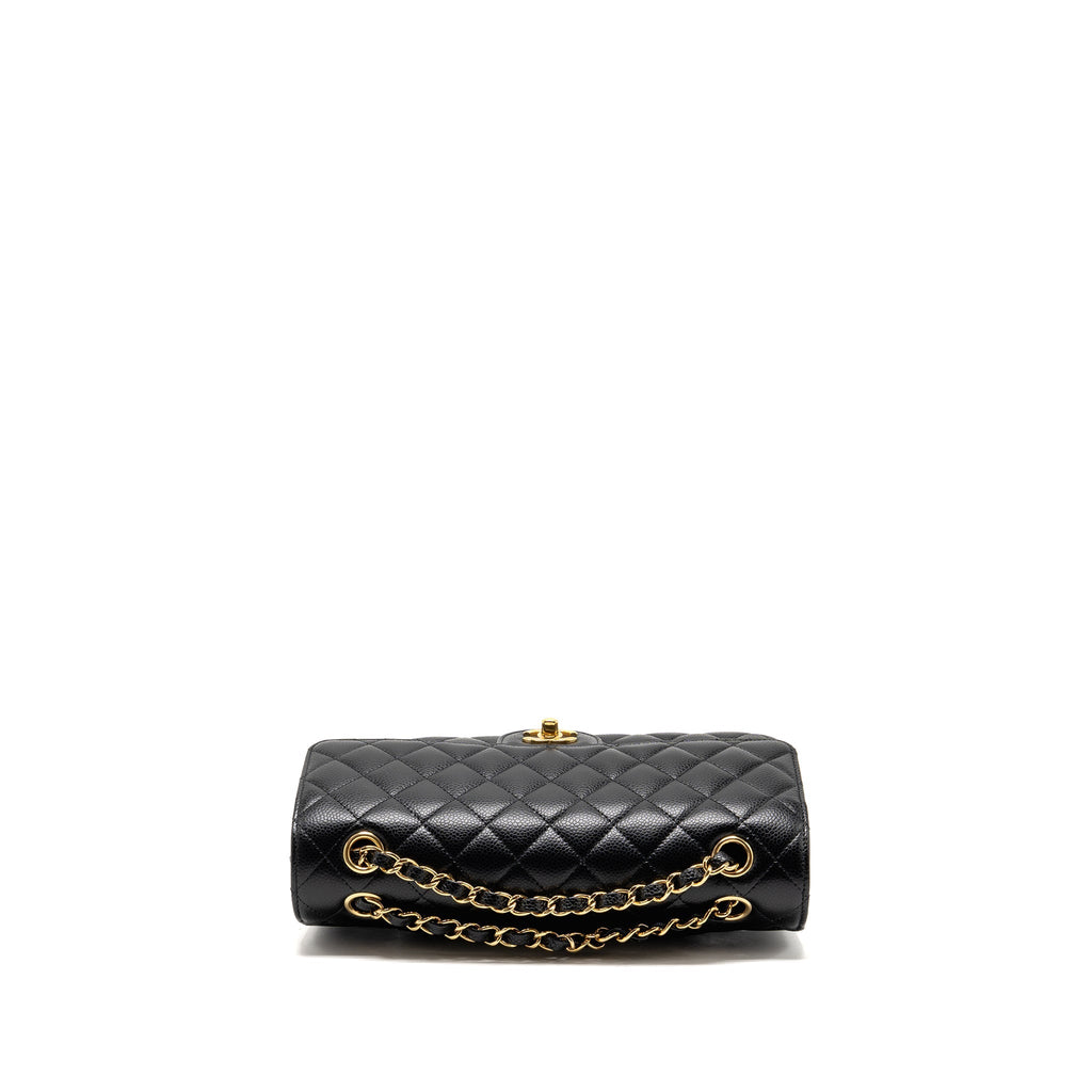 CHANEL MEDIUM CLASSIC DOUBLE FLAP BAG CAVIAR BLACK GHW (MICROCHIP)