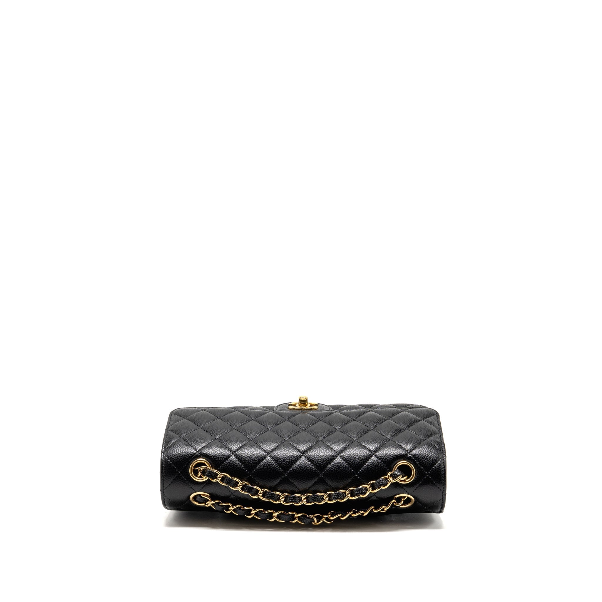 CHANEL MEDIUM CLASSIC DOUBLE FLAP BAG CAVIAR BLACK GHW (MICROCHIP)