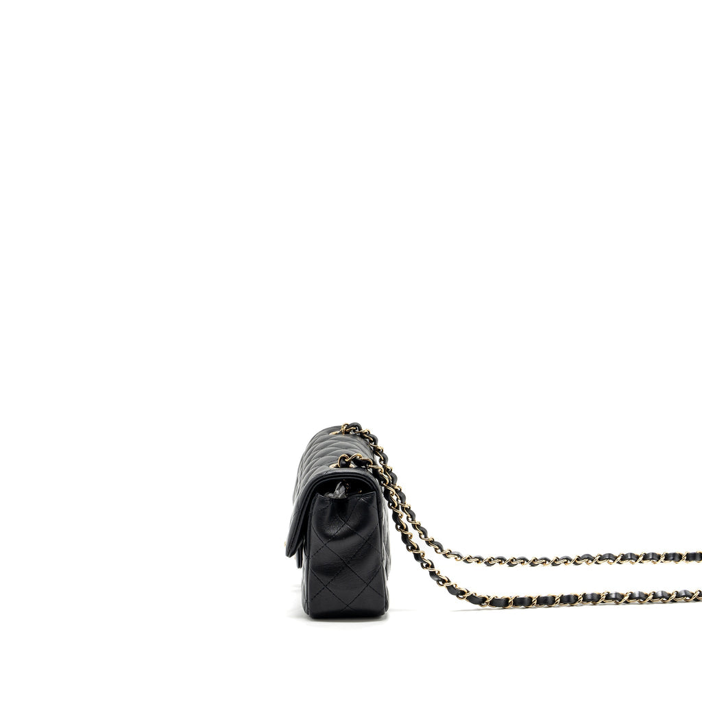CHANEL CLASSIC MINI RECTANGULAR FLAP BAG LAMBSKIN BLACK LGHW (MICROCHIP)