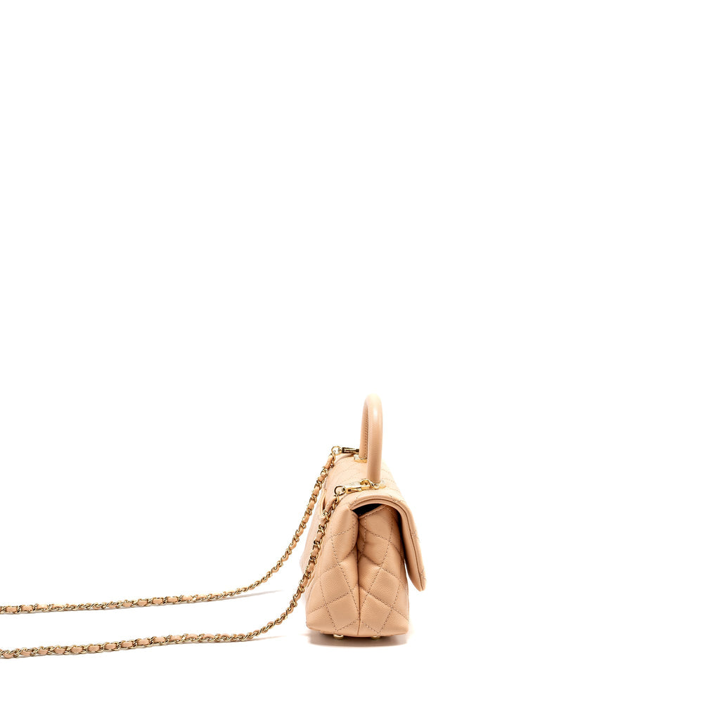 CHANEL MINI COCO HANDLE CAVIAR BEIGE LGHW