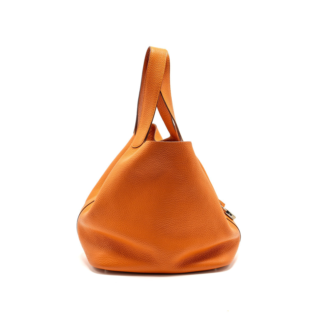 HERMES PICOTIN 26 LOCK BAG CLEMENCE ORANGE SHW