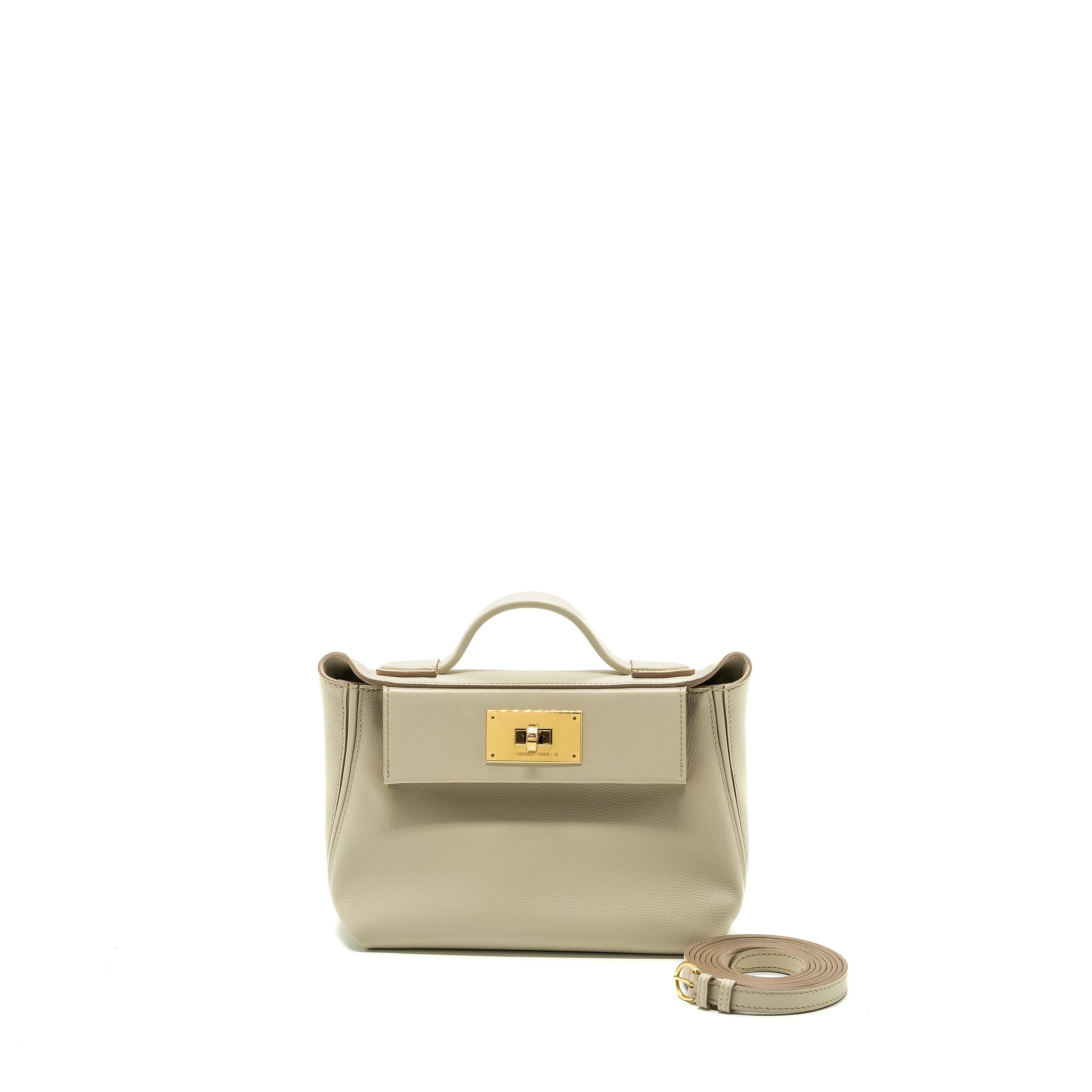 HERMES MINI 24/24 2424-21 BAG EVERCOLOR/SWIFT BETON GHW