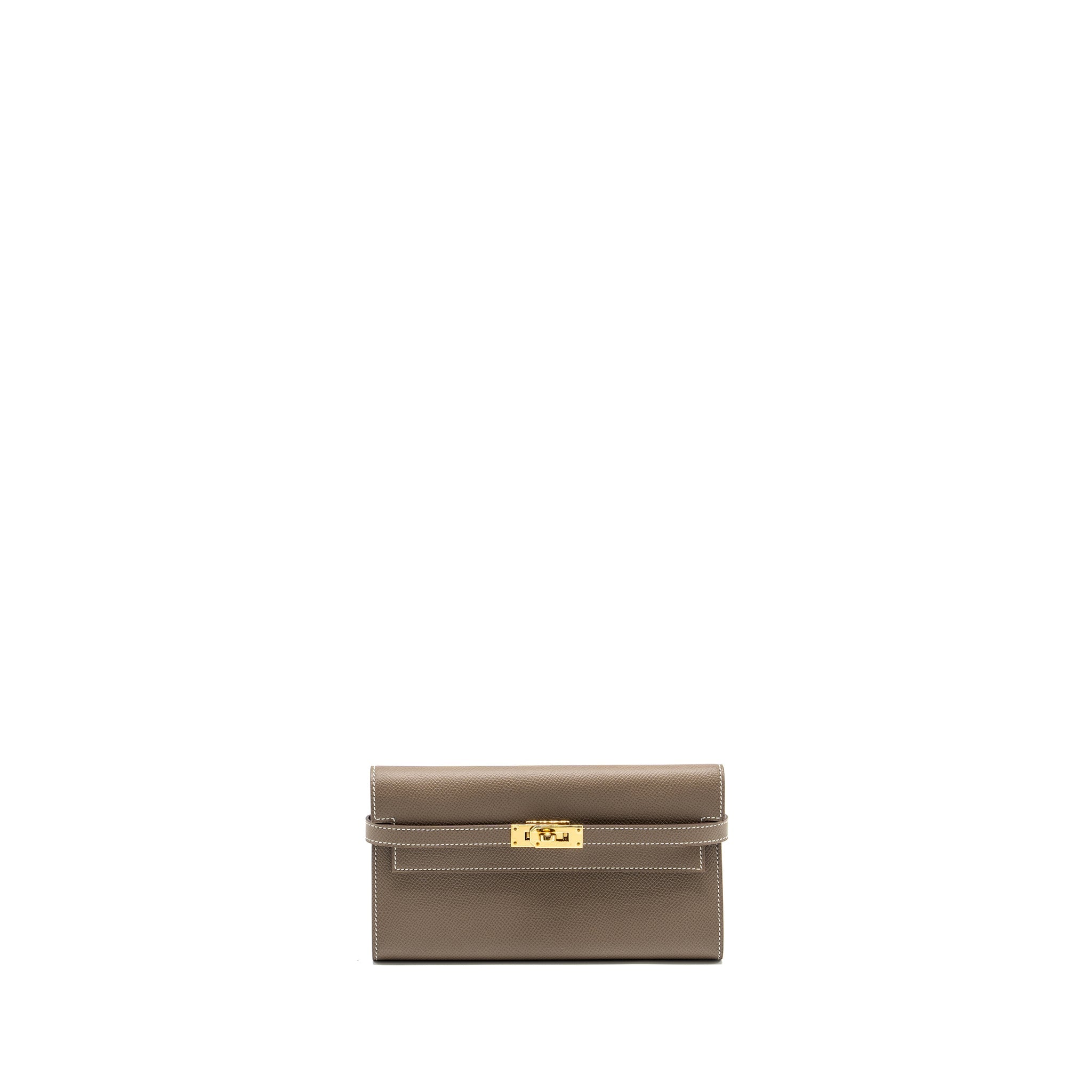 HERMES KELLY LONG WALLET EPSOM ETOUPE GHW