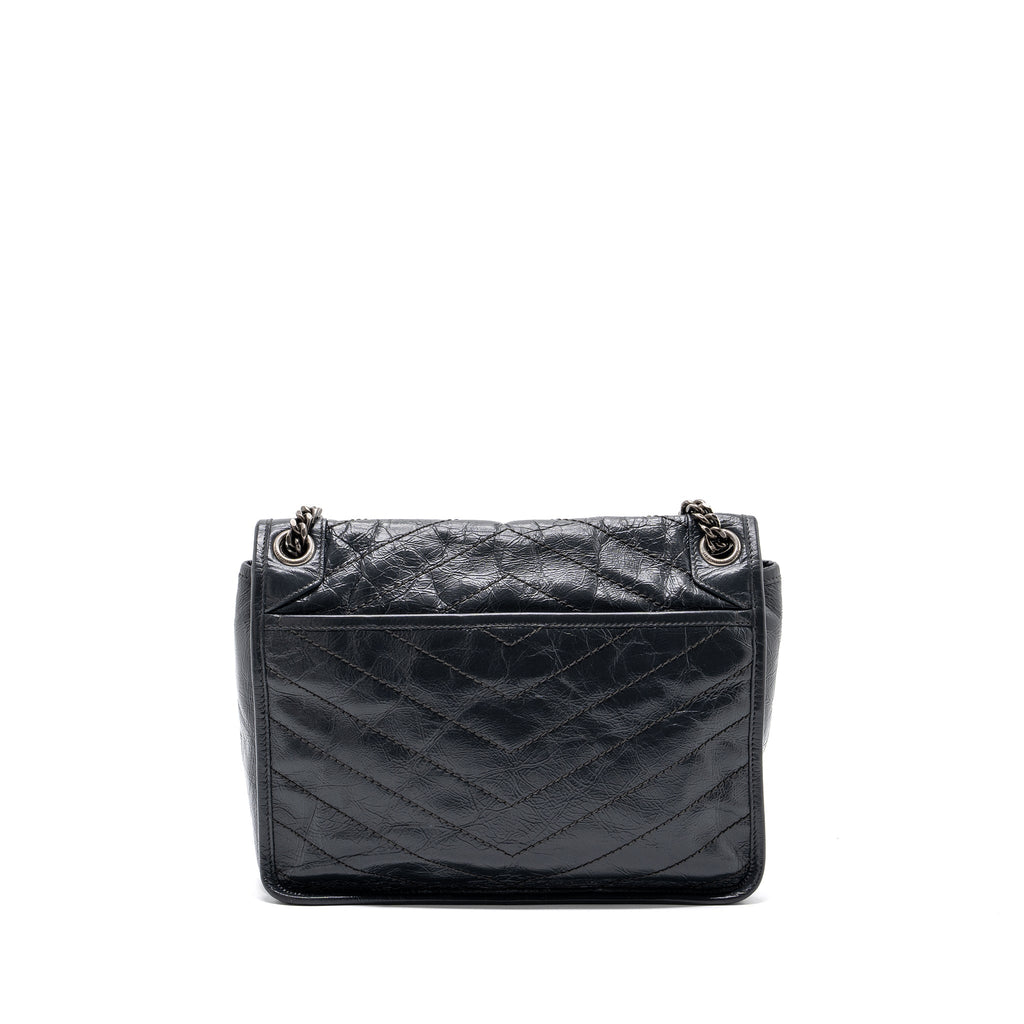 SAINT LAURENT MEDIUM NIKI CALFSKIN DARK GREY SHW