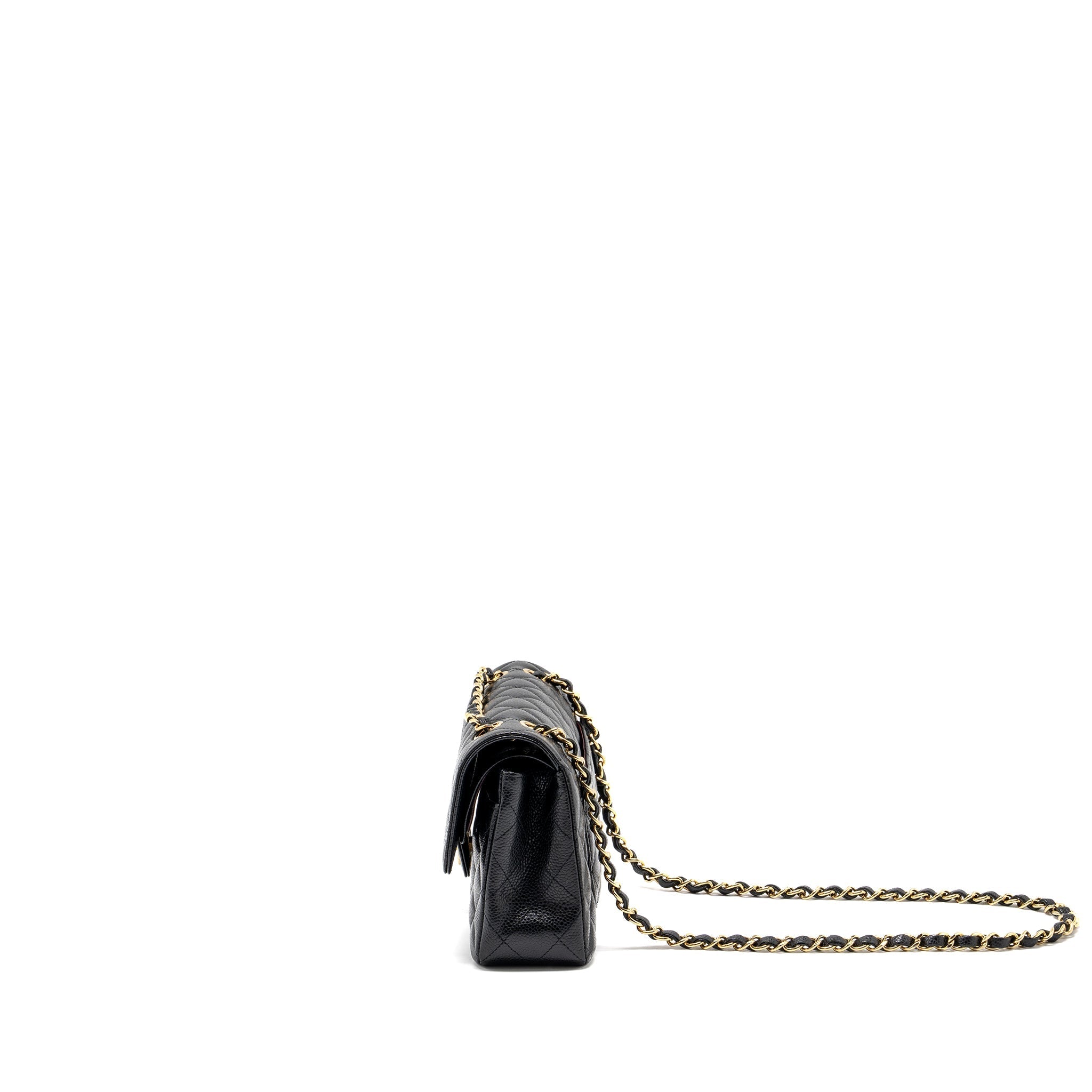 CHANEL SMALL CLASSIC DOUBLE FLAP BAG CAVIAR BLACK GHW