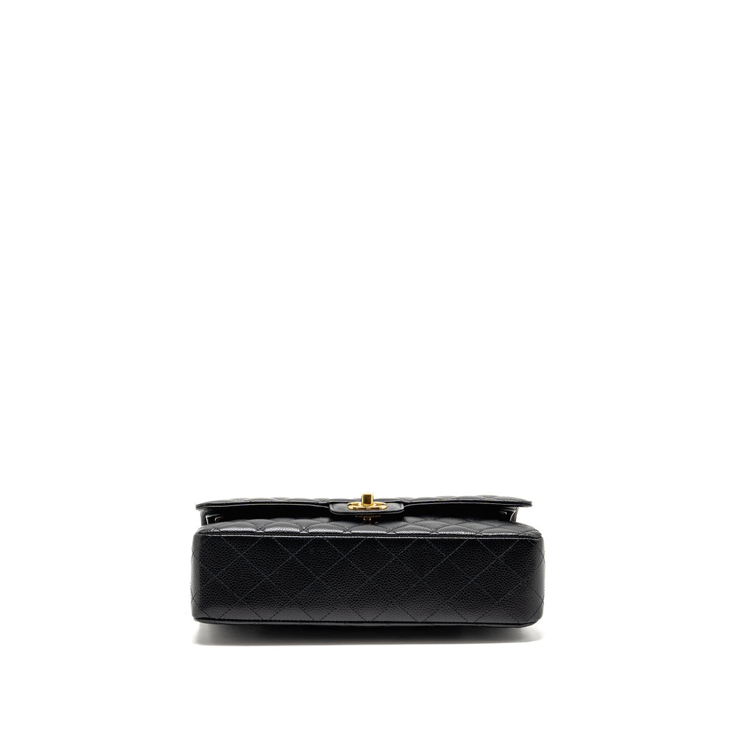 CHANEL MEDIUM CLASSIC DOUBLE FLAP BAG CAVIAR BLACK GHW (MICROCHIP)