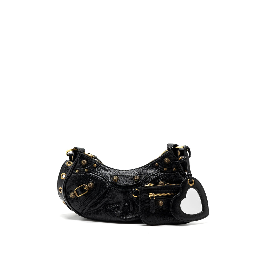 BALENCIAGA LE CAGOLE XS LAMBSKIN BLACK GHW