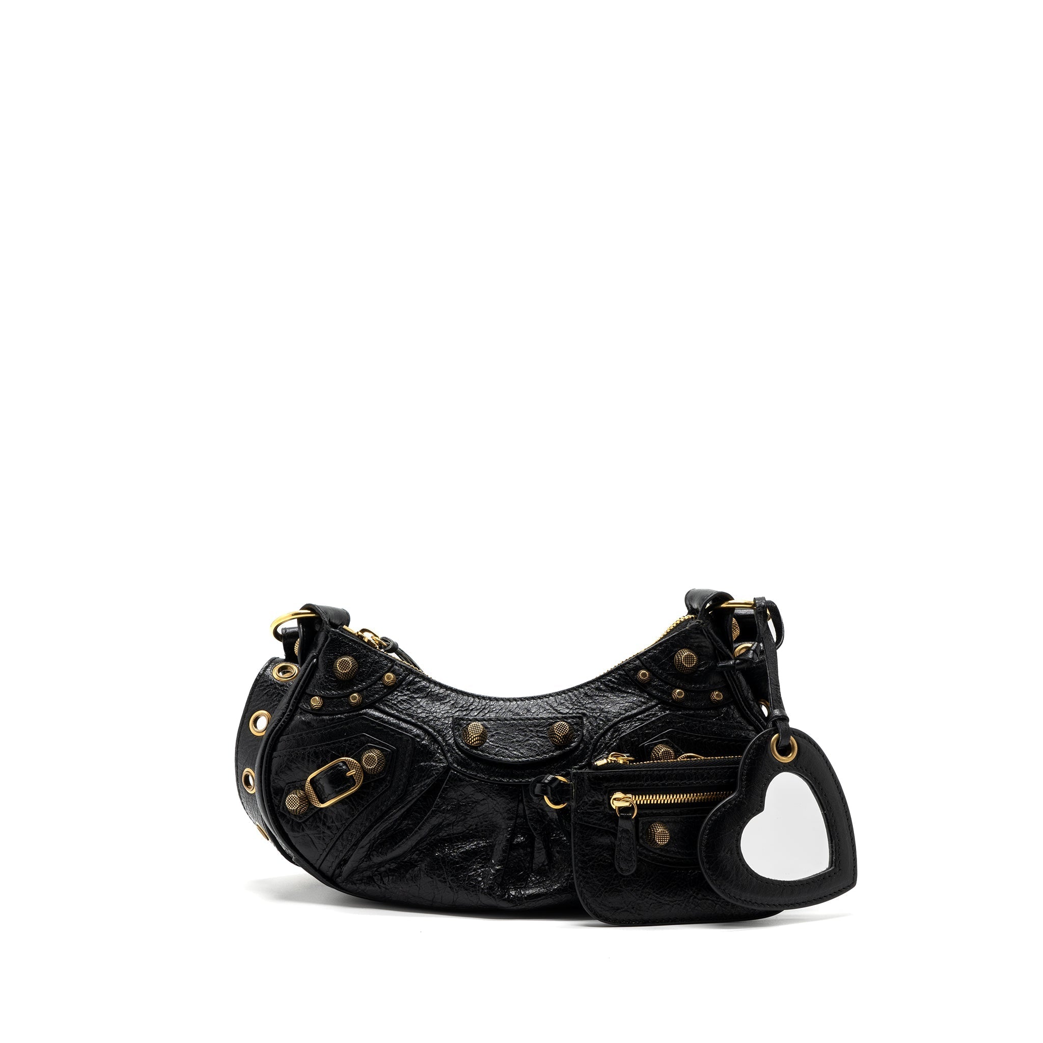 BALENCIAGA LE CAGOLE XS LAMBSKIN BLACK GHW