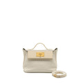 HERMES MINI 2424 24/24-21 BAG EVERCOLOR/SWIFT BLANC / NATA GHW