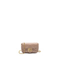 GUCCI SUPER MINI GG MARMONT CALFSKIN BEIGE GHW