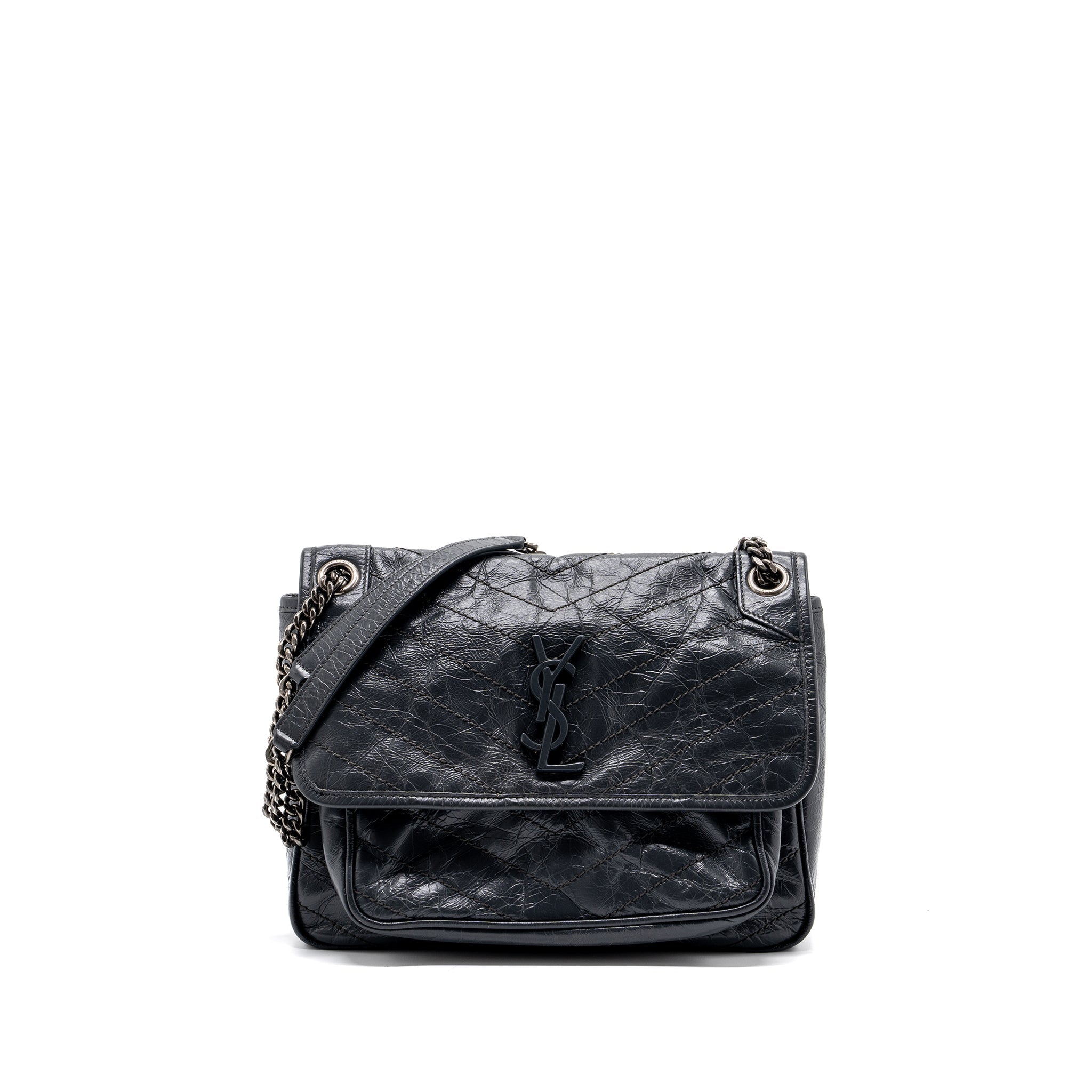 SAINT LAURENT MEDIUM NIKI CALFSKIN DARK GREY SHW
