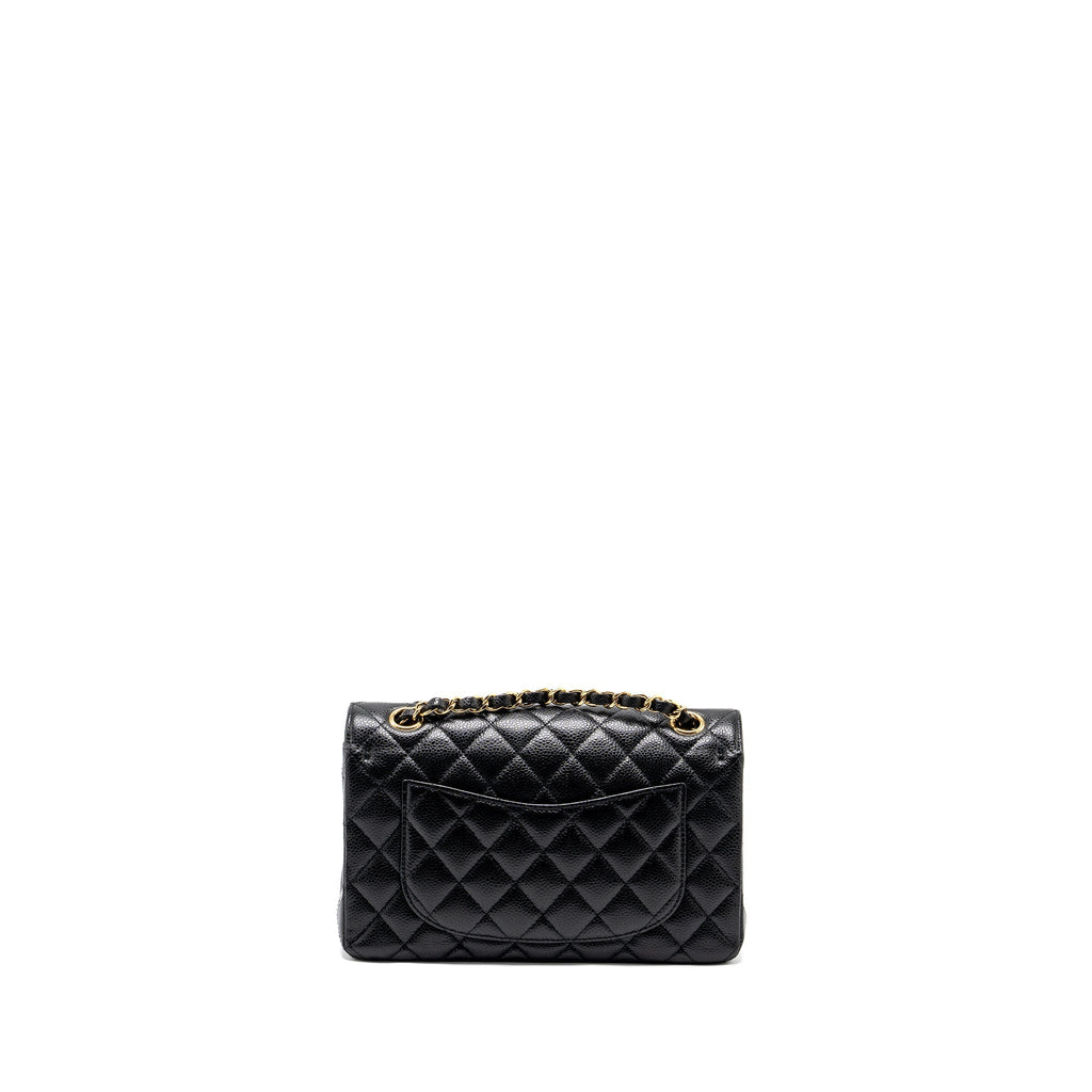 CHANEL SMALL CLASSIC DOUBLE FLAP BAG CAVIAR BLACK GHW