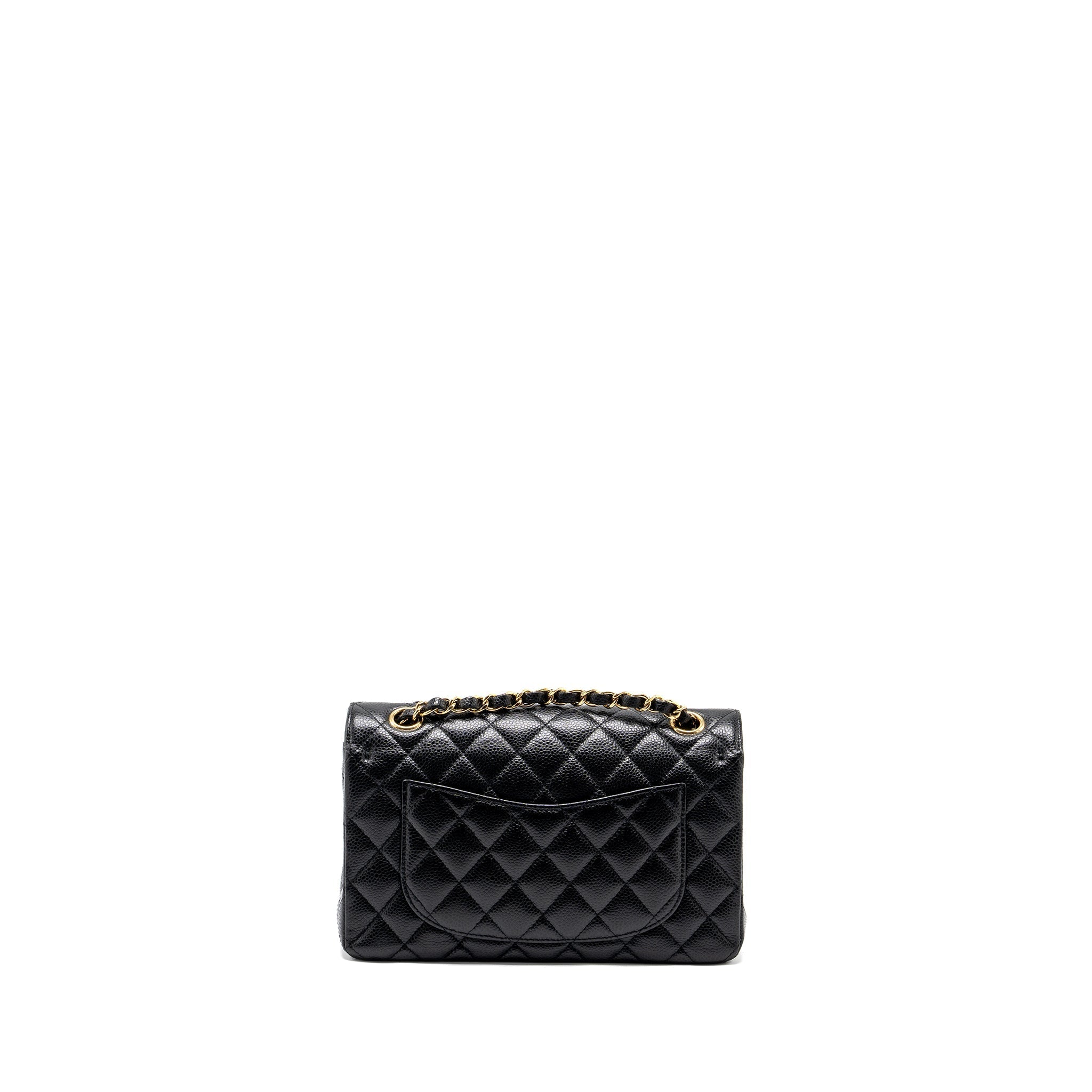 CHANEL SMALL CLASSIC DOUBLE FLAP BAG CAVIAR BLACK GHW