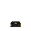 GUCCI GG MARMONT MATELASSE MINI CAMERA BAG CALFSKIN BLACK GHW