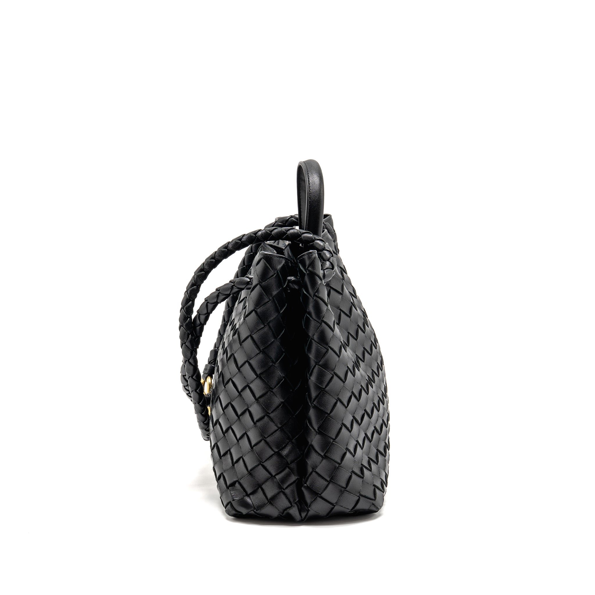BOTTEGA VENETA MEDIUM ANDIAMO LAMBSKIN BLACK GHW