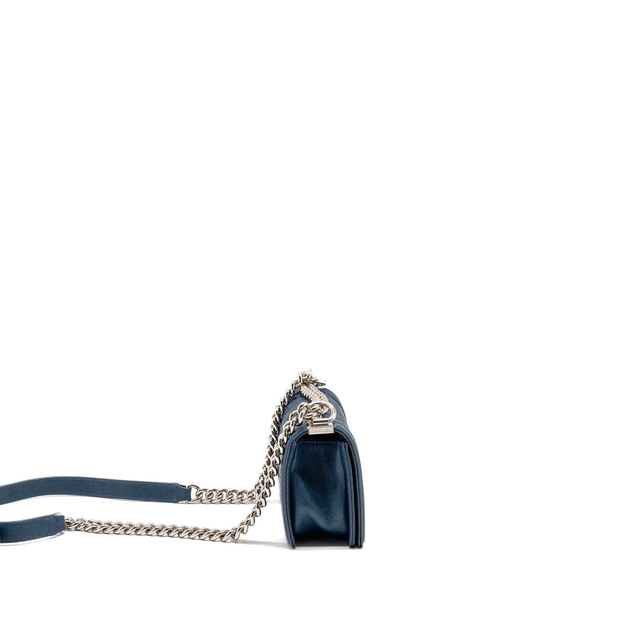CHANEL SMALL BOY BAG CAVIAR NAVY SHW