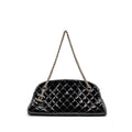 CHANEL JUST MADEMOISELLE BOWLING BAG PATENT BLACK SHW