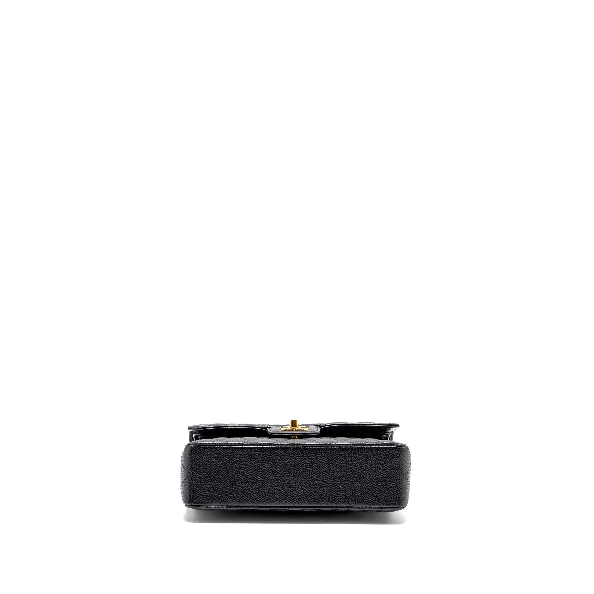 CHANEL SMALL CLASSIC DOUBLE FLAP BAG CAVIAR BLACK GHW
