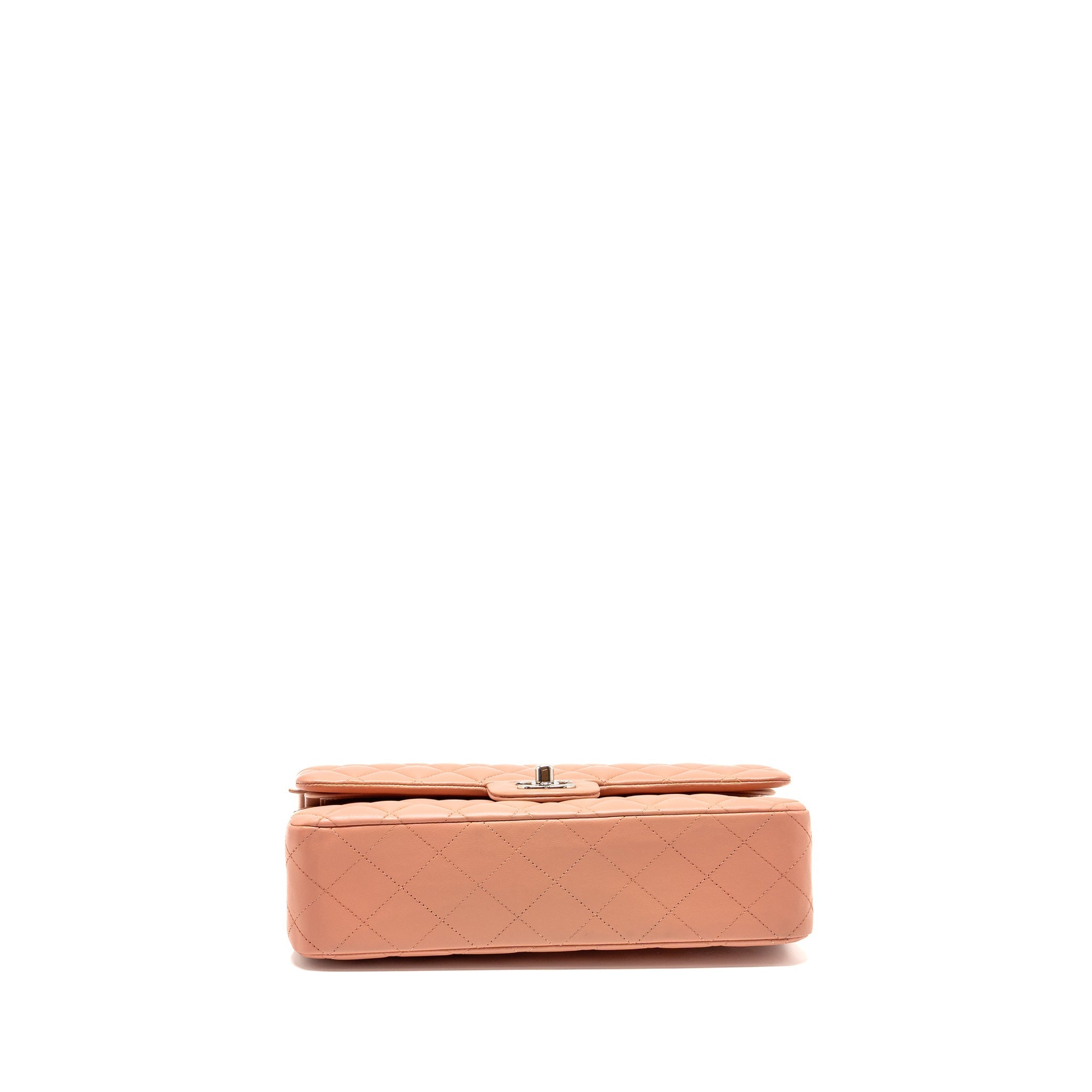 CHANEL MEDIUM CLASSIC DOUBLE FLAP BAG LAMBSKIN PINK SHW (MICROCHIP)