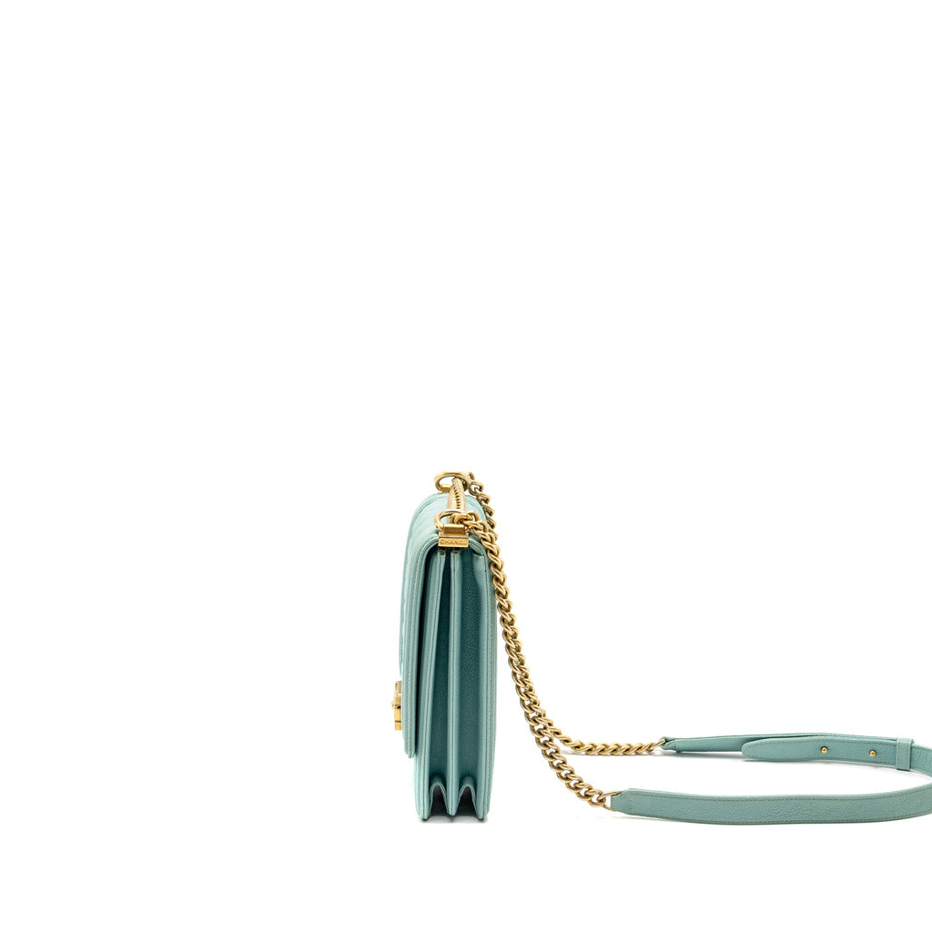 CHANEL NORTH SOUTH BOY BAG CAVIAR LIGHT BLUE GHW