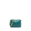 CHANEL 23A SMALL CC HOBO BAG WITH DETAILED CHAIN LAMBSKIN DARK GREEN GHW (MICROCHIP)