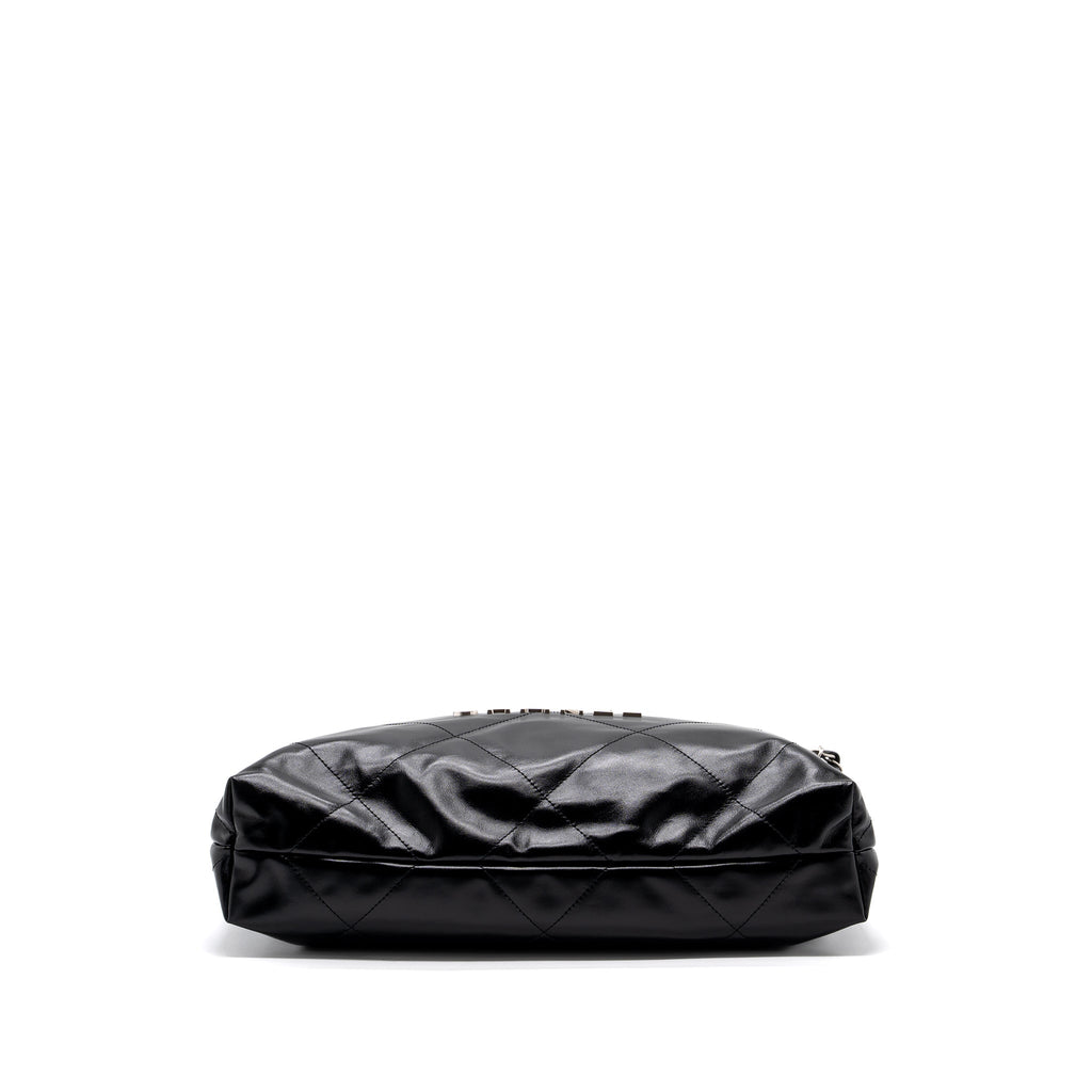 CHANEL MEDIUM 22 BAG SHINY CALFSKIN BLACK SHW (MICROCHIP)