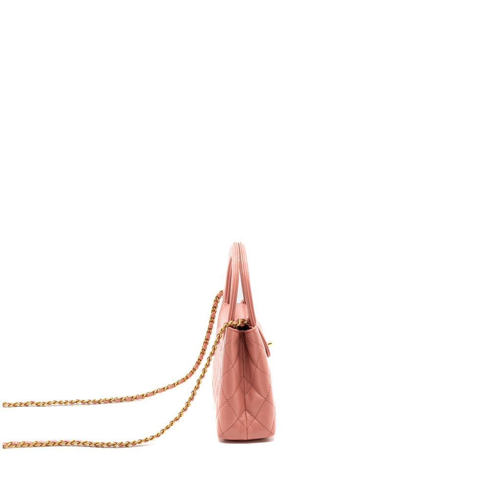 CHANEL 23K MINI SHOPPING TOTE CALFSKIN PINK BRUSHED GHW(MICROCHIP)