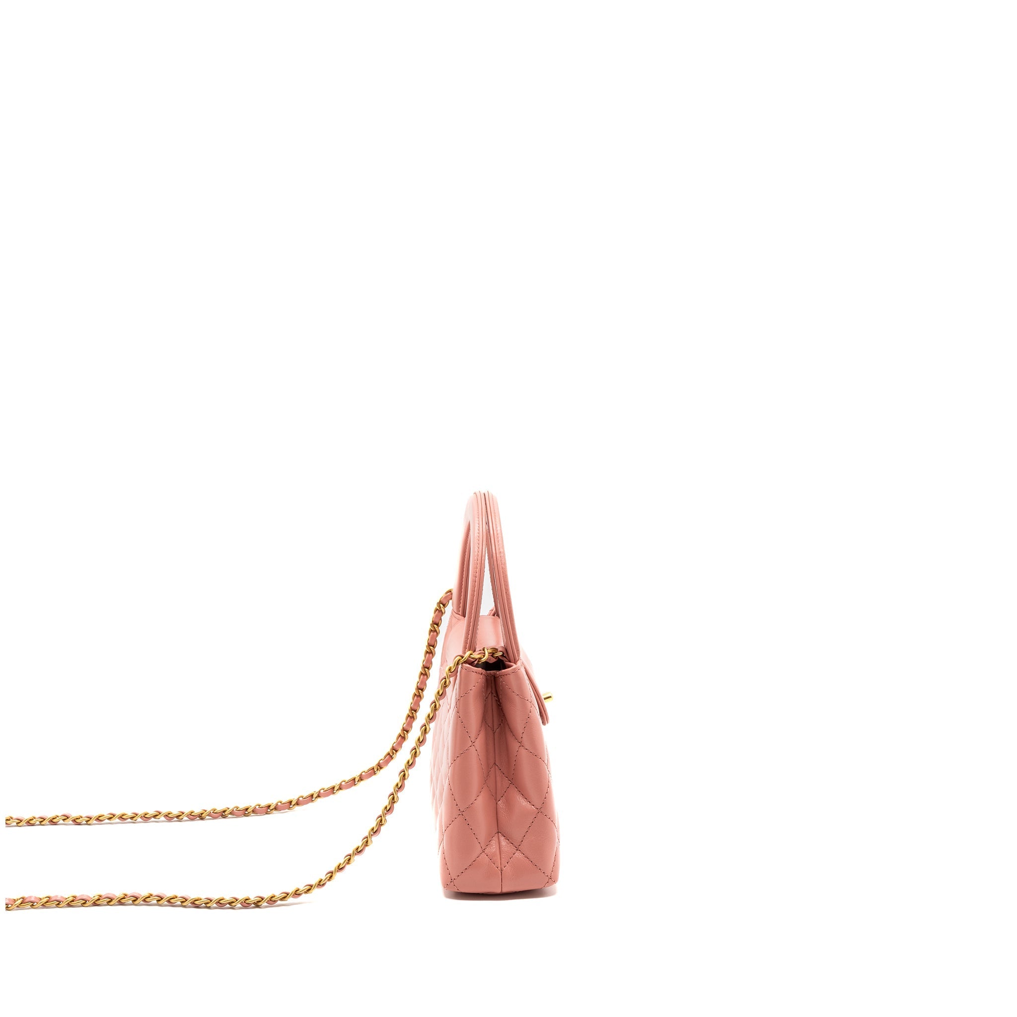 CHANEL 23K MINI SHOPPING TOTE CALFSKIN PINK BRUSHED GHW(MICROCHIP)
