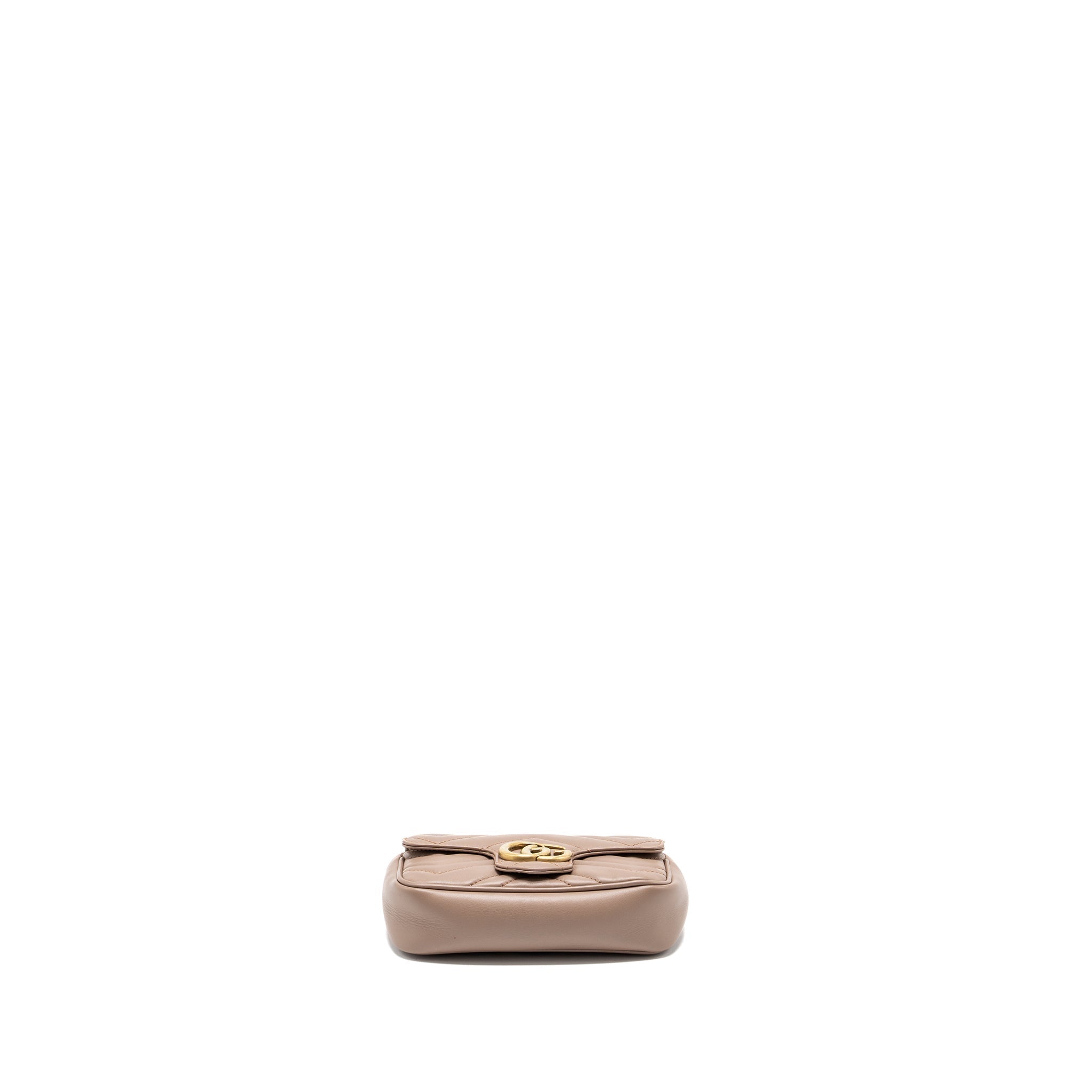 GUCCI SUPER MINI GG MARMONT CALFSKIN BEIGE GHW
