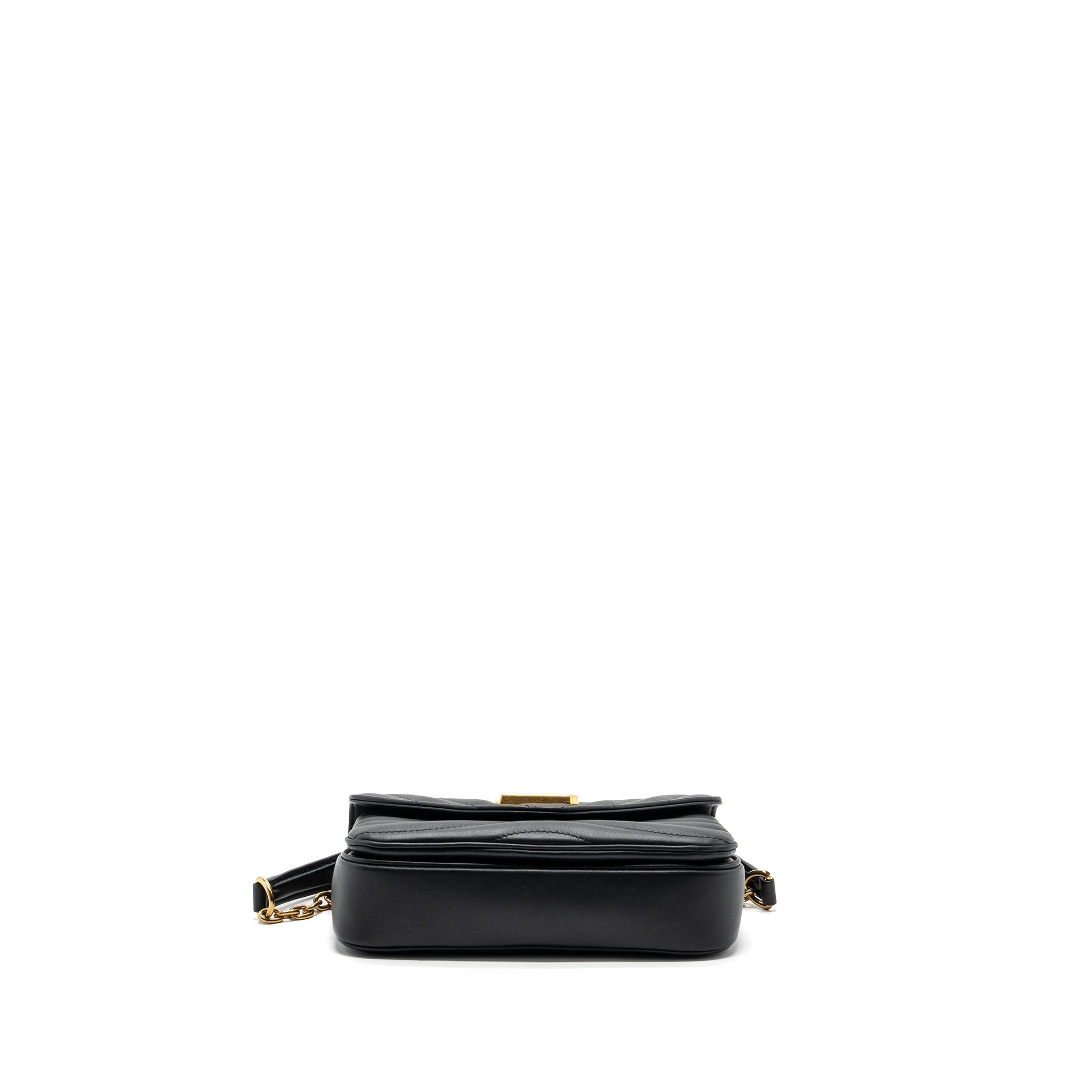 LOUIS VUITTON NEW WAVE PM CHAIN BAG CALFSKIN BLACK GHW (NEW VERSION)