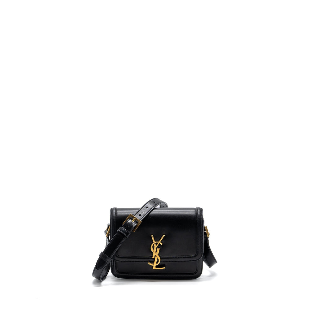 SAINT LAURENT SMALL SOLFERINO SATCHEL CROSSBODY BAG BOX CALFSKIN BLACK GHW