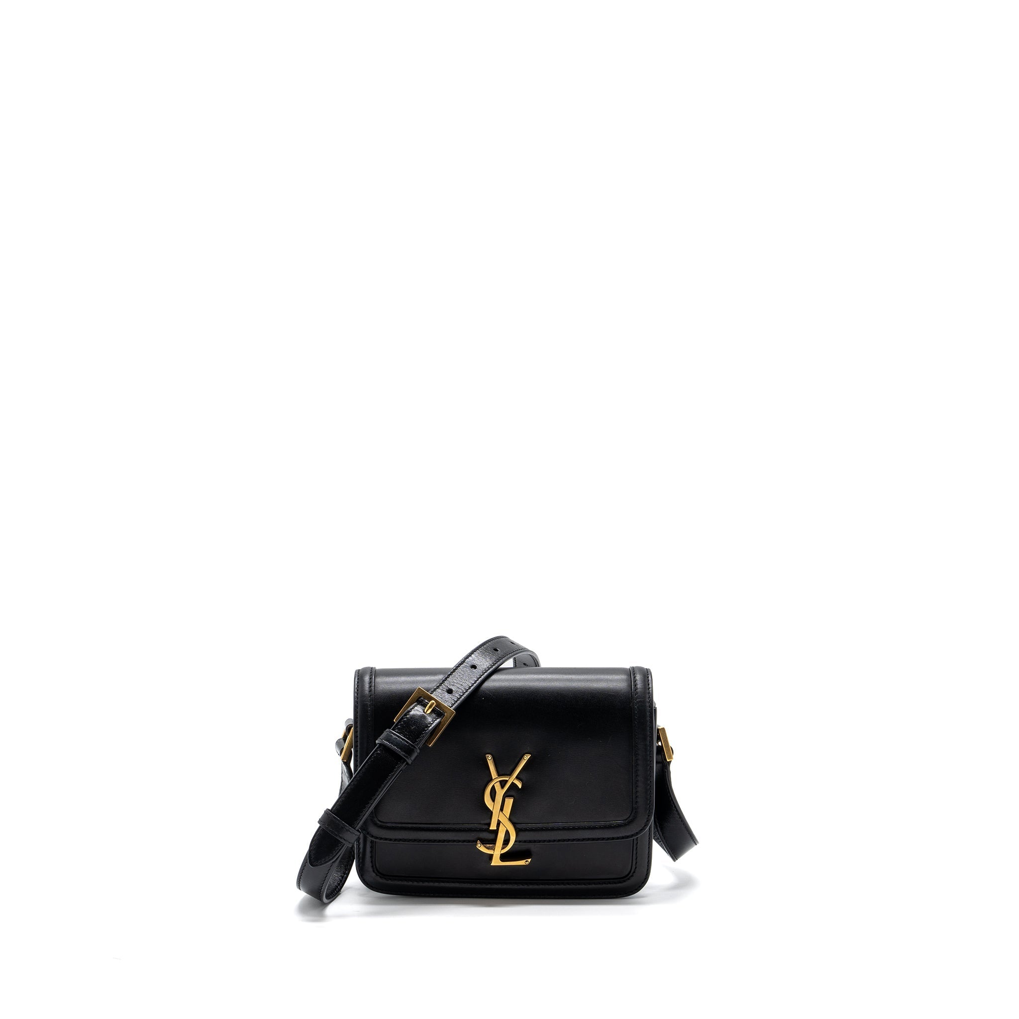 SAINT LAURENT SMALL SOLFERINO SATCHEL CROSSBODY BAG BOX CALFSKIN BLACK GHW