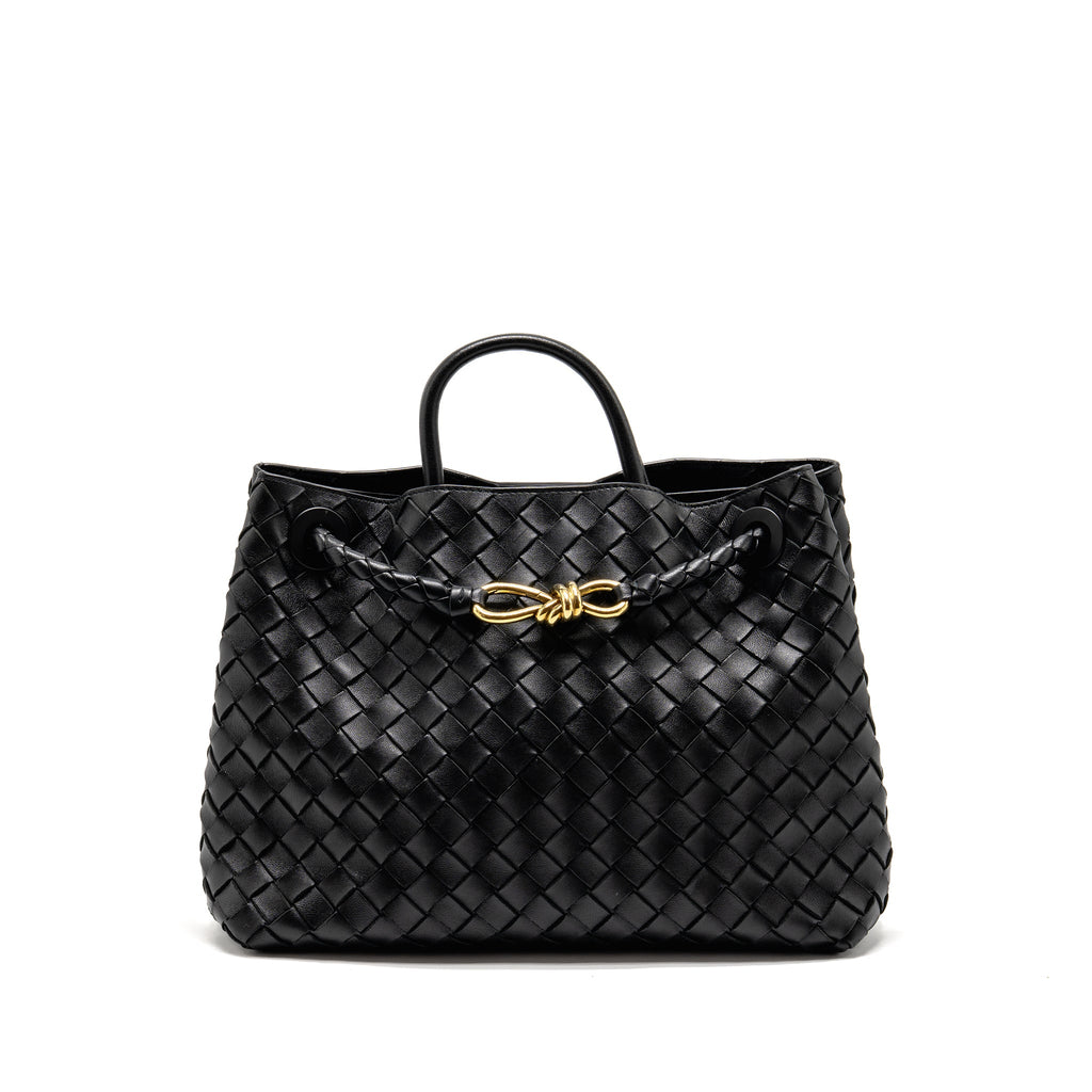 BOTTEGA VENETA MEDIUM ANDIAMO LAMBSKIN BLACK GHW