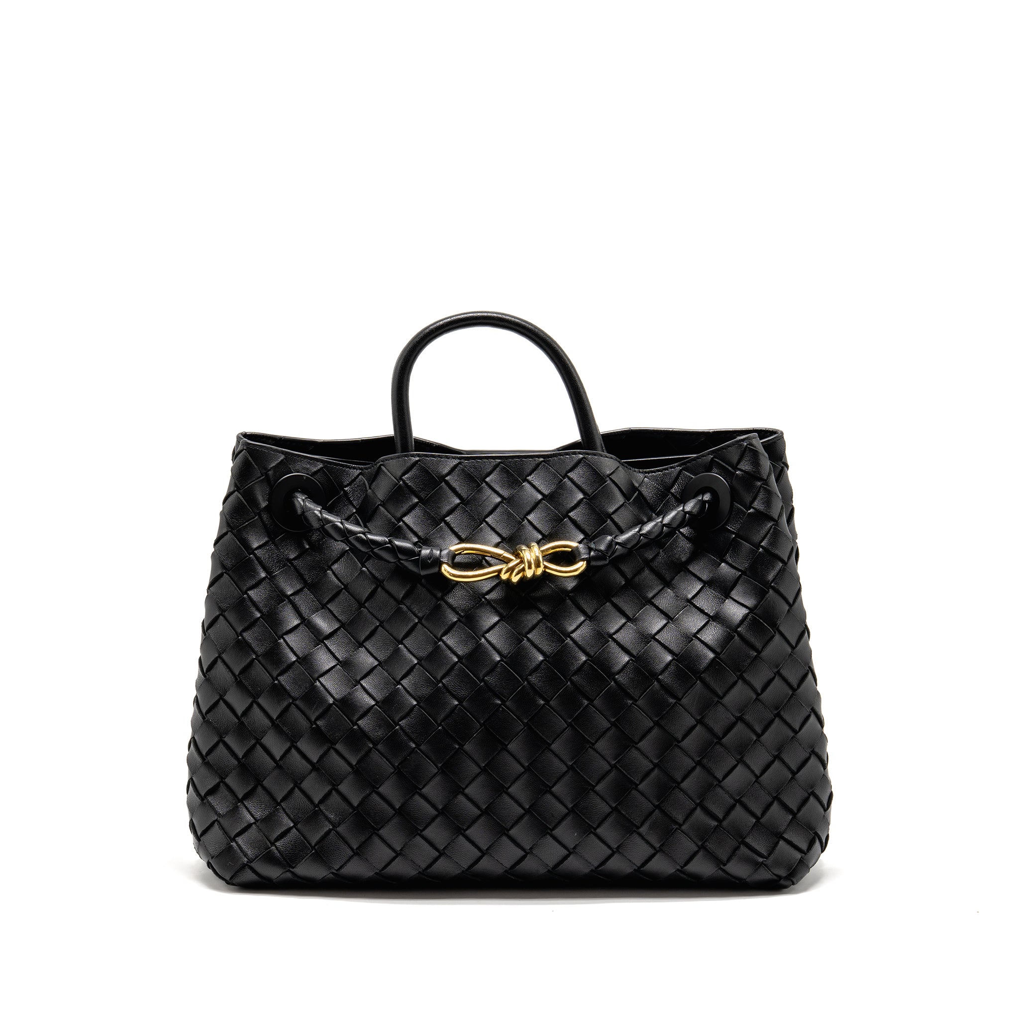 BOTTEGA VENETA MEDIUM ANDIAMO LAMBSKIN BLACK GHW