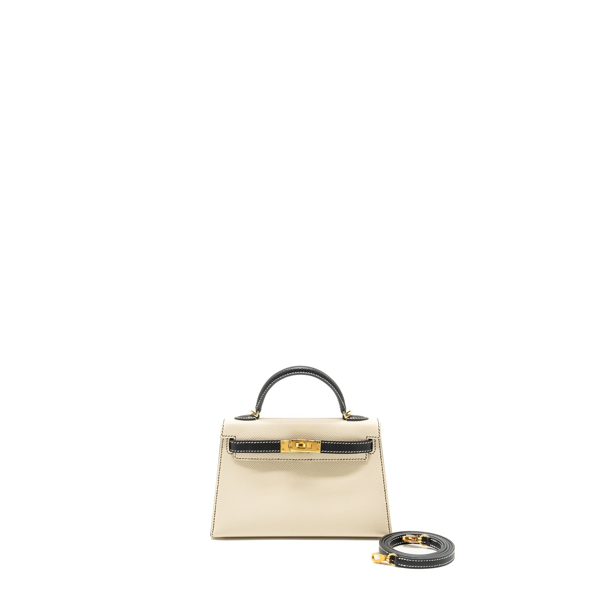 HERMES MINI KELLY SPECIAL ORDER EPSOM NATA/BLACK GHW