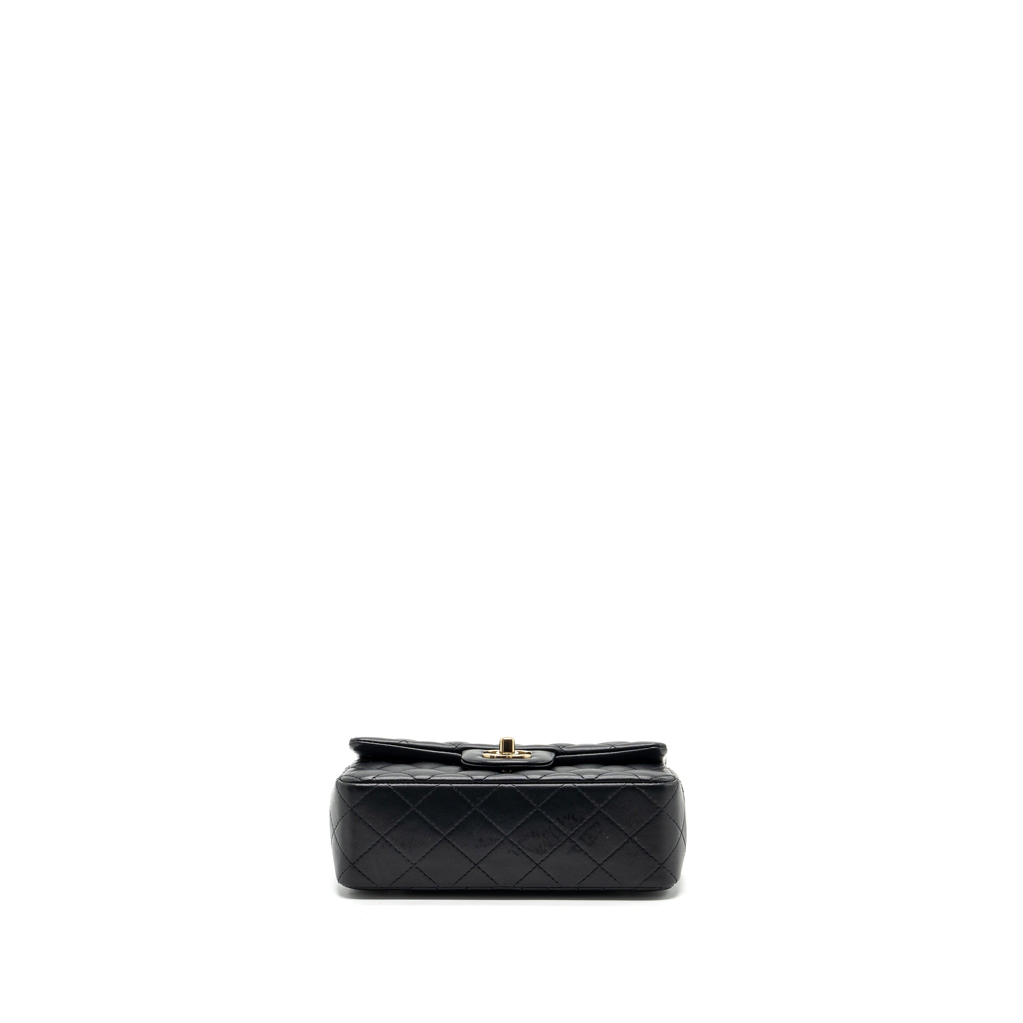 CHANEL CLASSIC MINI RECTANGULAR FLAP BAG LAMBSKIN BLACK LGHW (MICROCHIP)