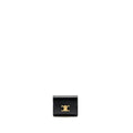 CELINE SMALL TRIOMPHE FLAP WALLET SHINY CALFSKIN BLACK GHW
